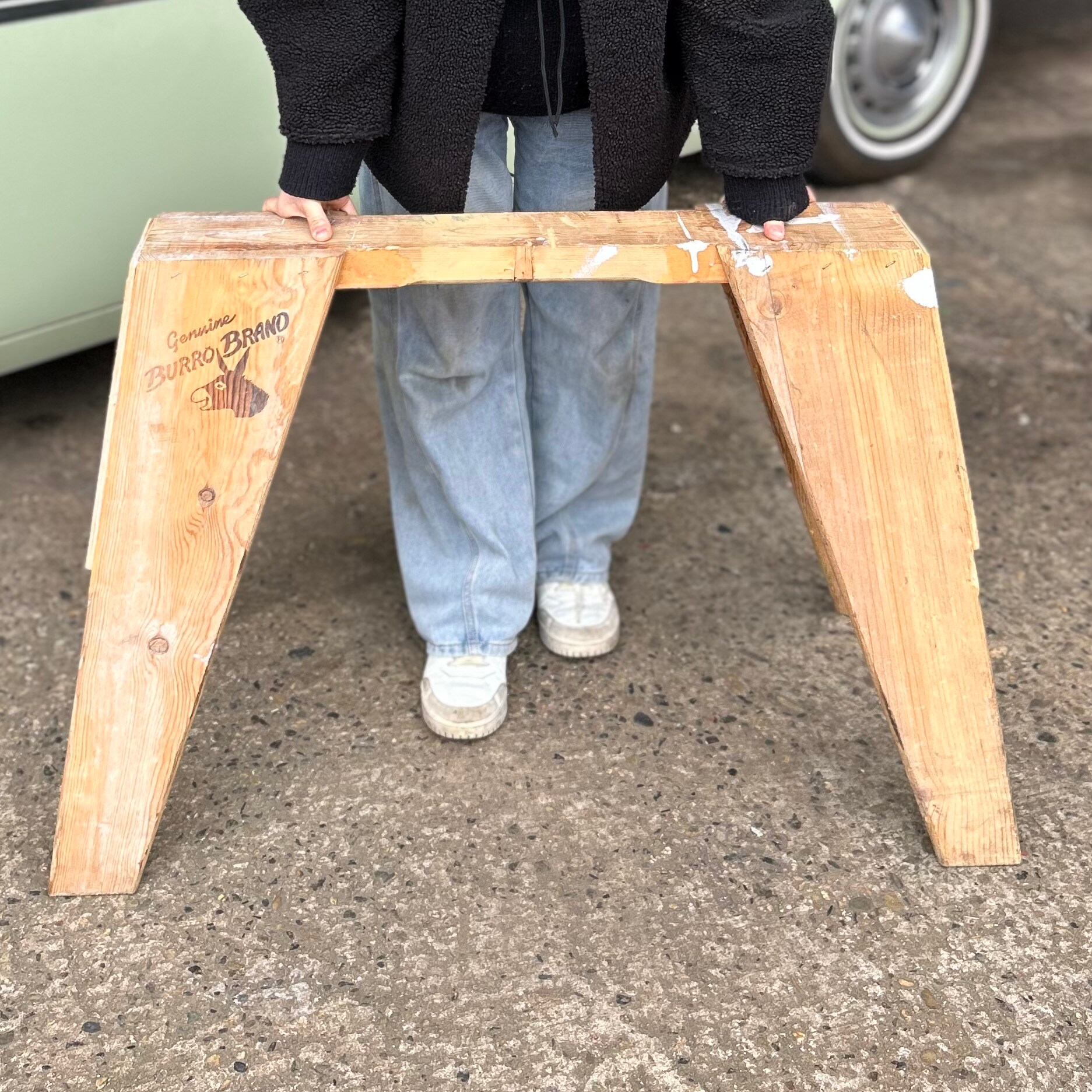 BURRO BRAND” Vintage Wooden Sawhorse Stool / Display Bench