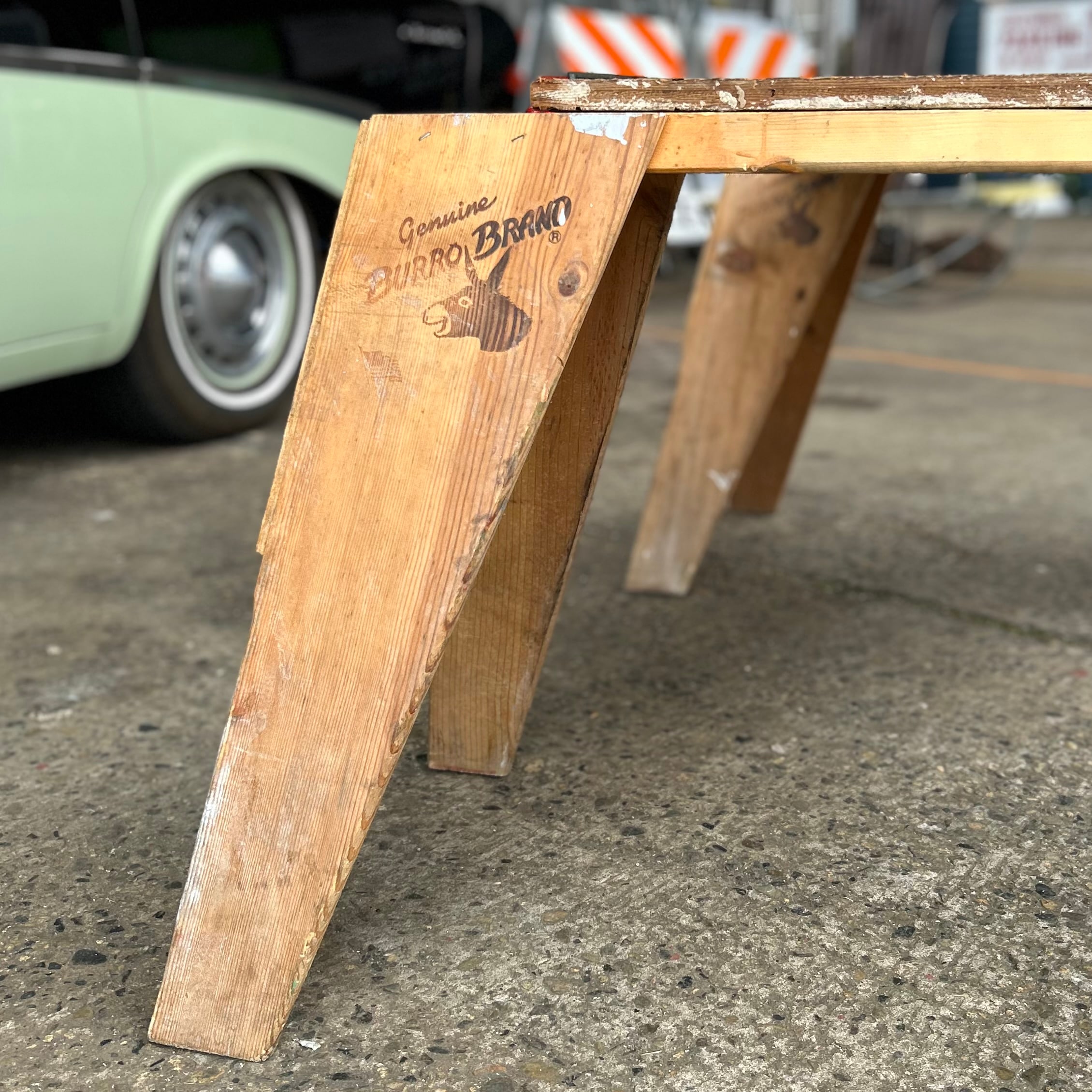 BURRO BRAND” Vintage Wooden Sawhorse Stool / Display Bench
