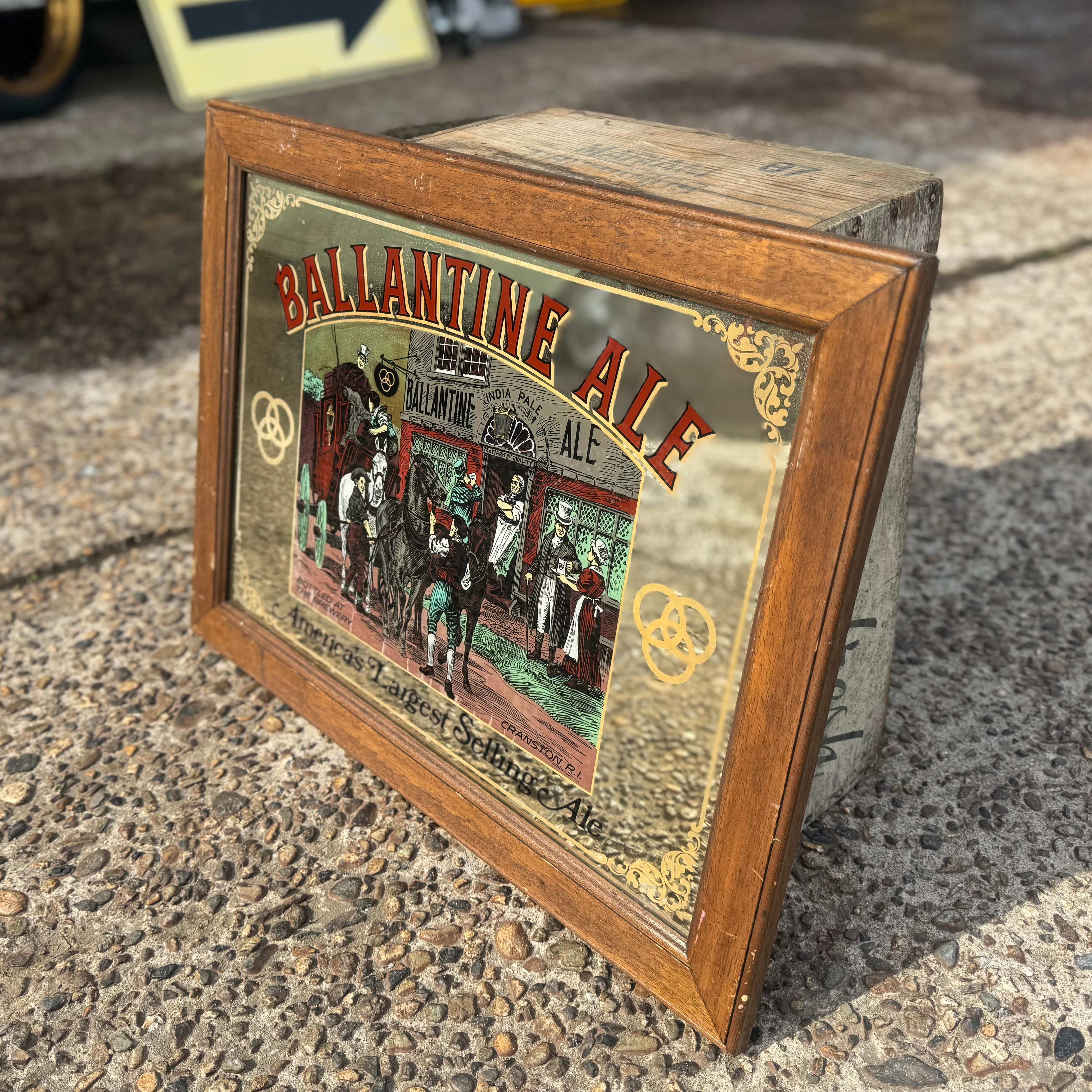 BALLANTINE ALE Vintage PubMirror Sign” — Classic American Brewery