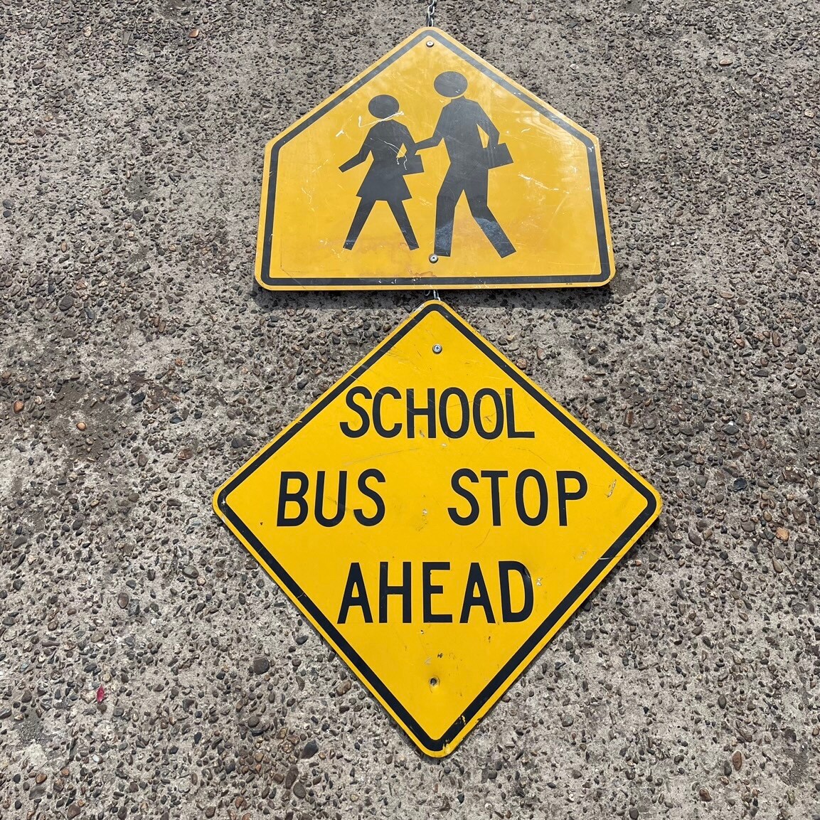 2p set) U.S Vintage Road Sign - School Crossing Sign