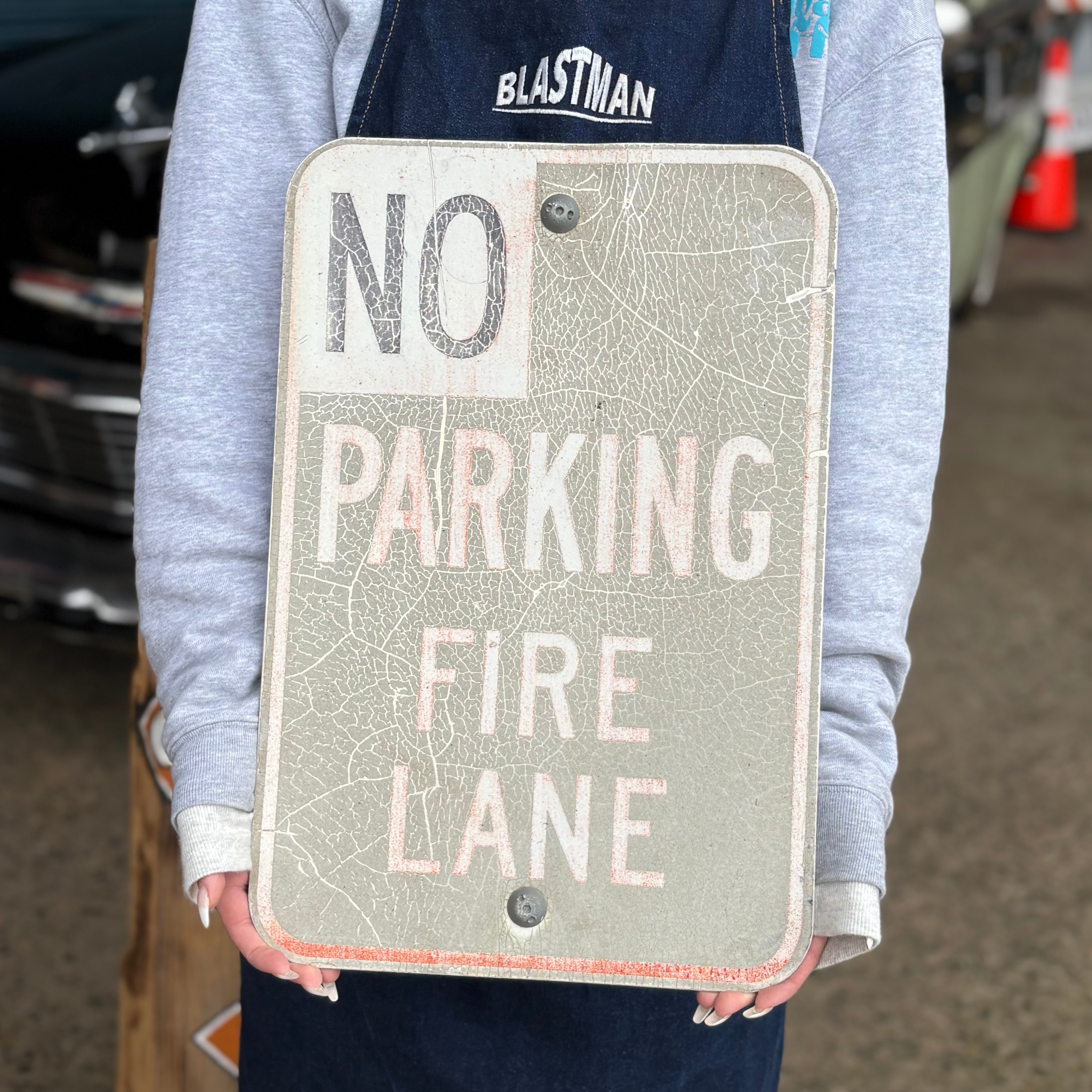 NO PARKING – FIRE LANE” Vintage Road Sign