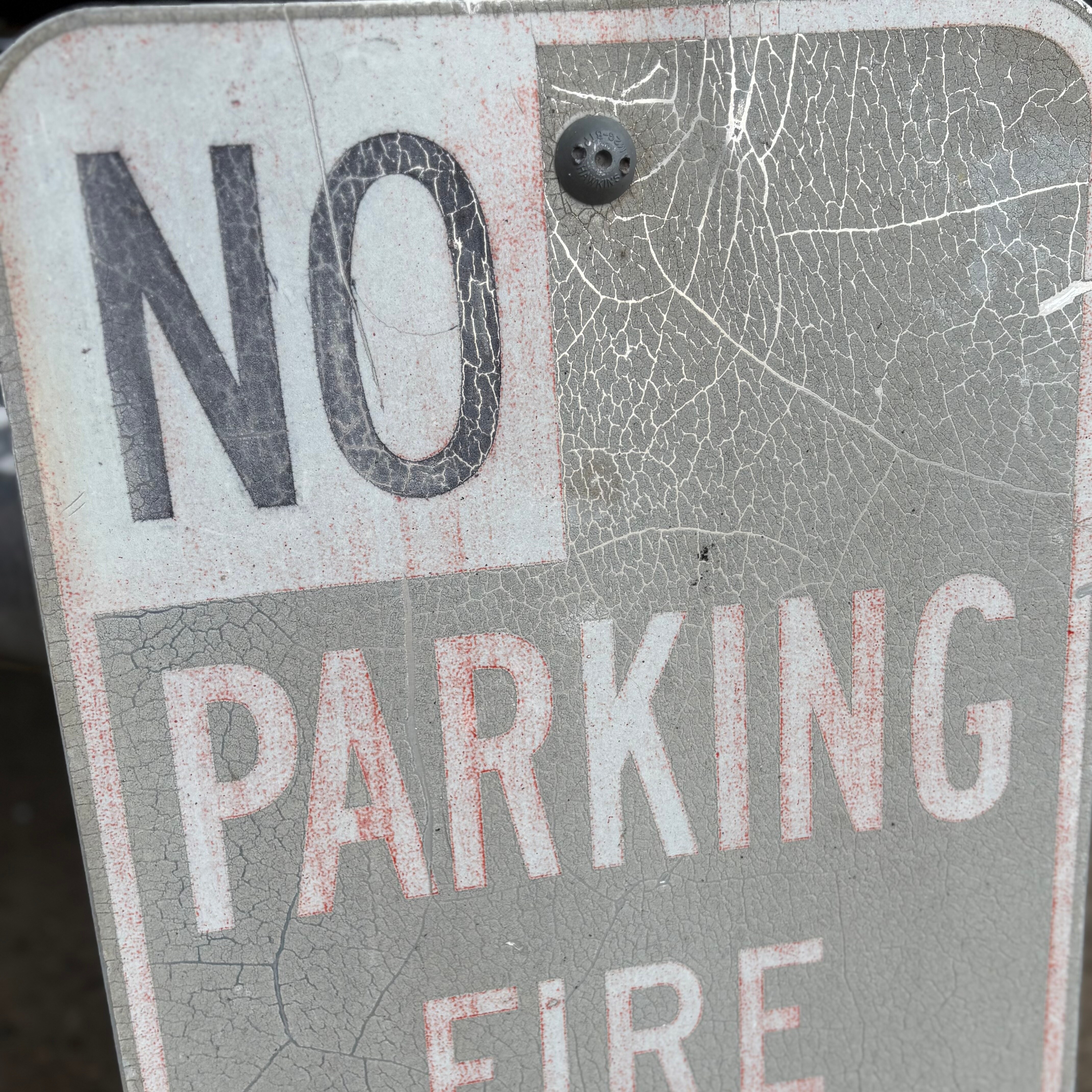 NO PARKING – FIRE LANE” Vintage Road Sign