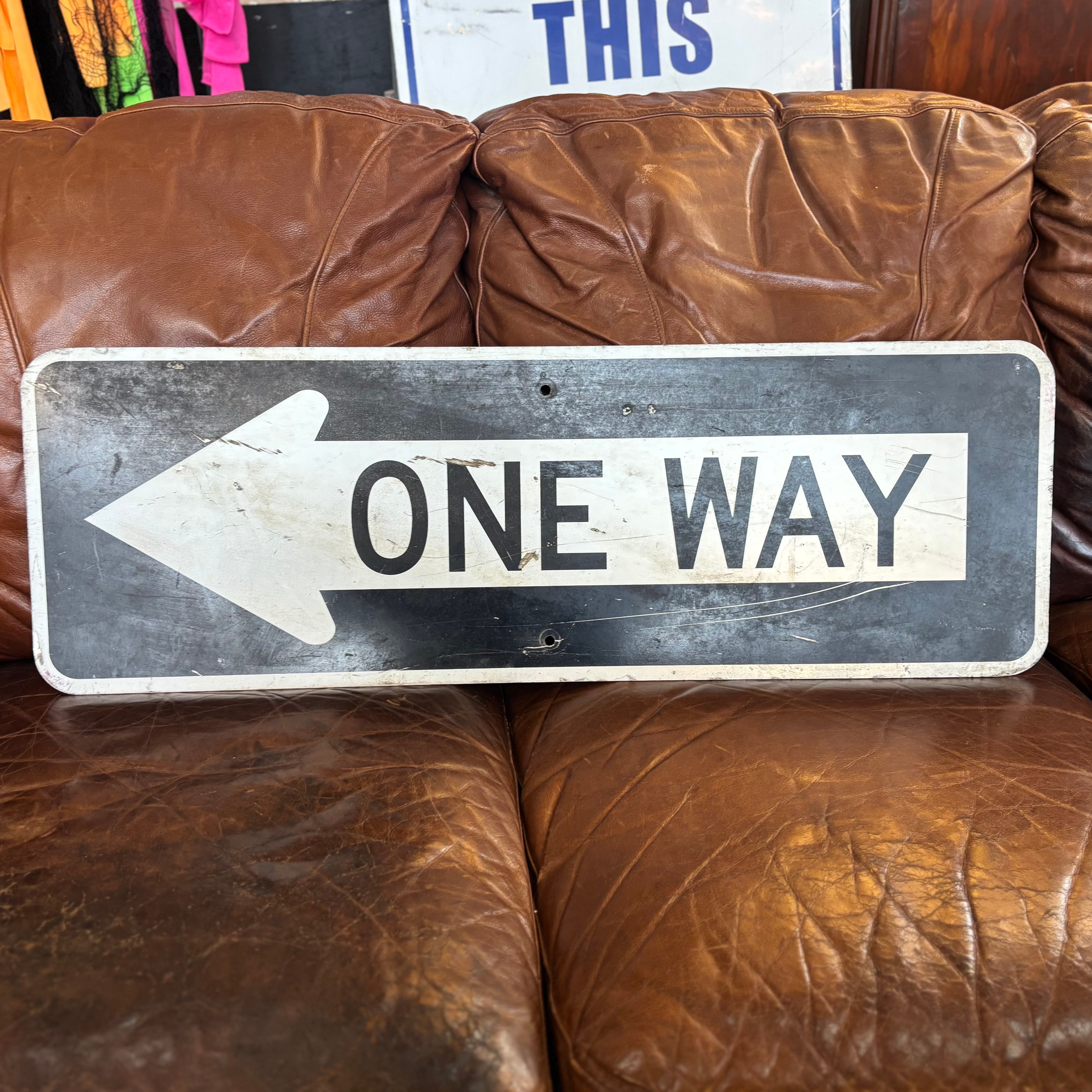 Vintage ONE WAY Road Sign