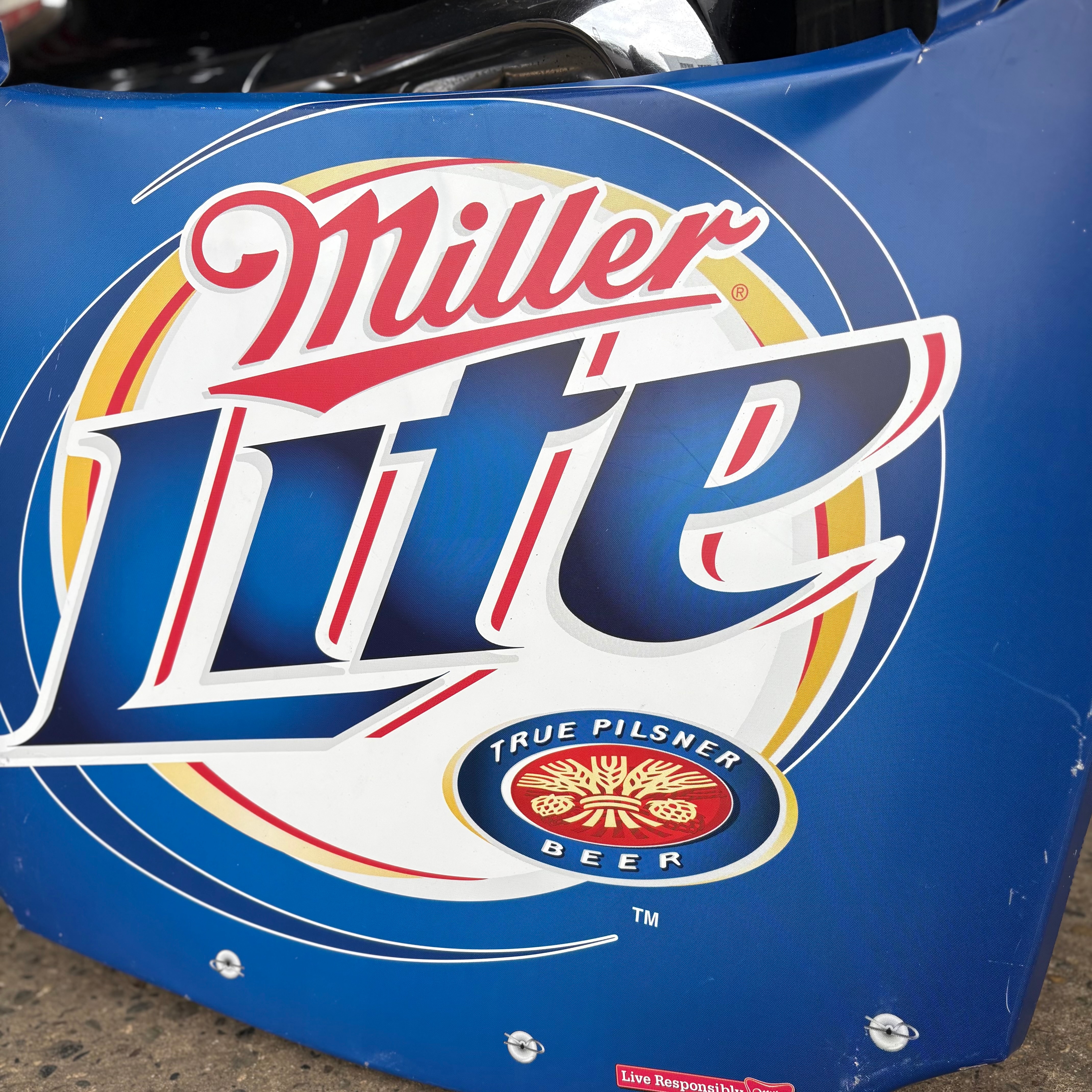 Miller Lite” Vintage Curved Metal Sign Panel
