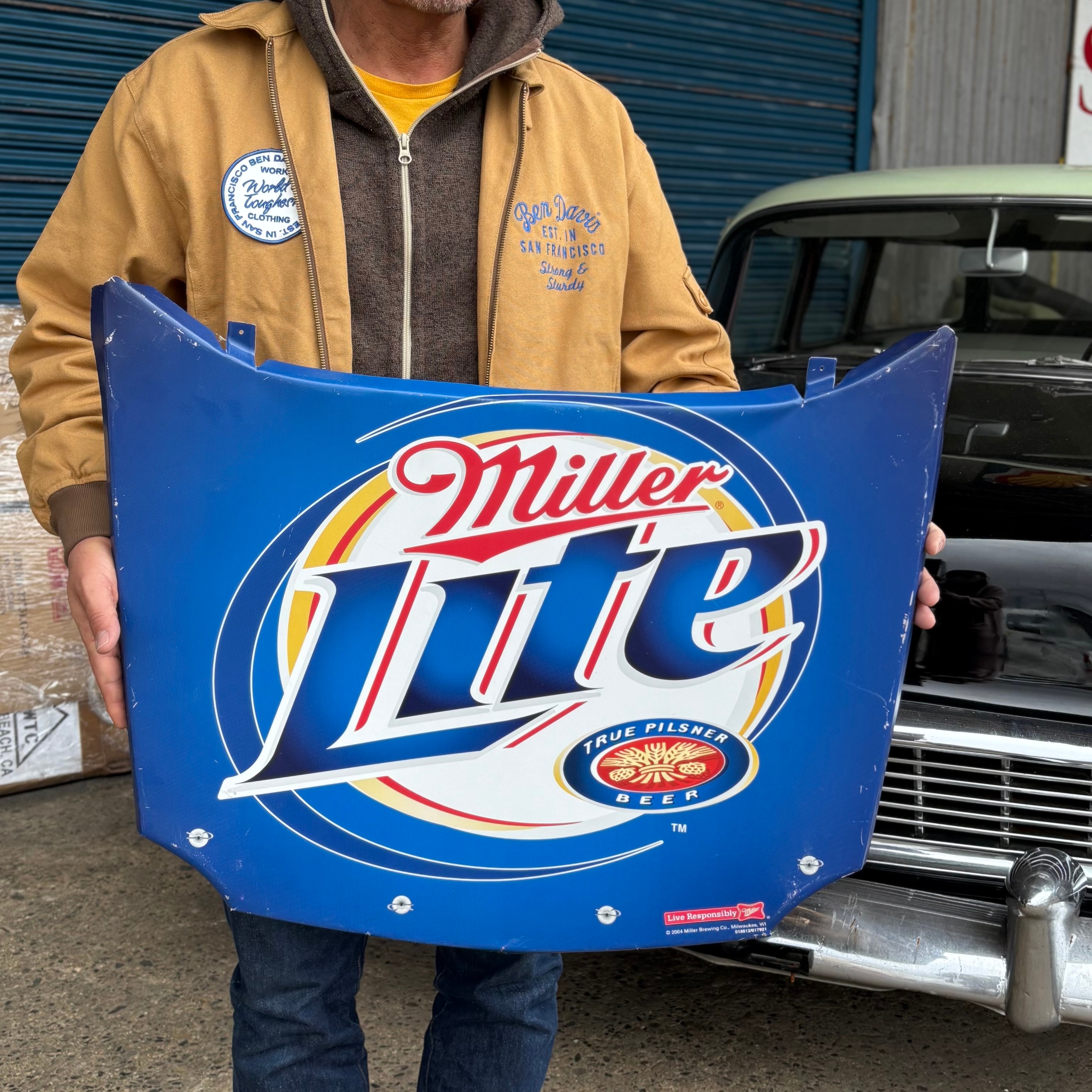 Miller Lite” Vintage Curved Metal Sign Panel