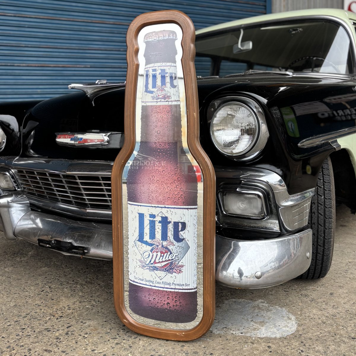 米国ミラービール Miller beerエナメル七宝＊鏡面フラットトップ