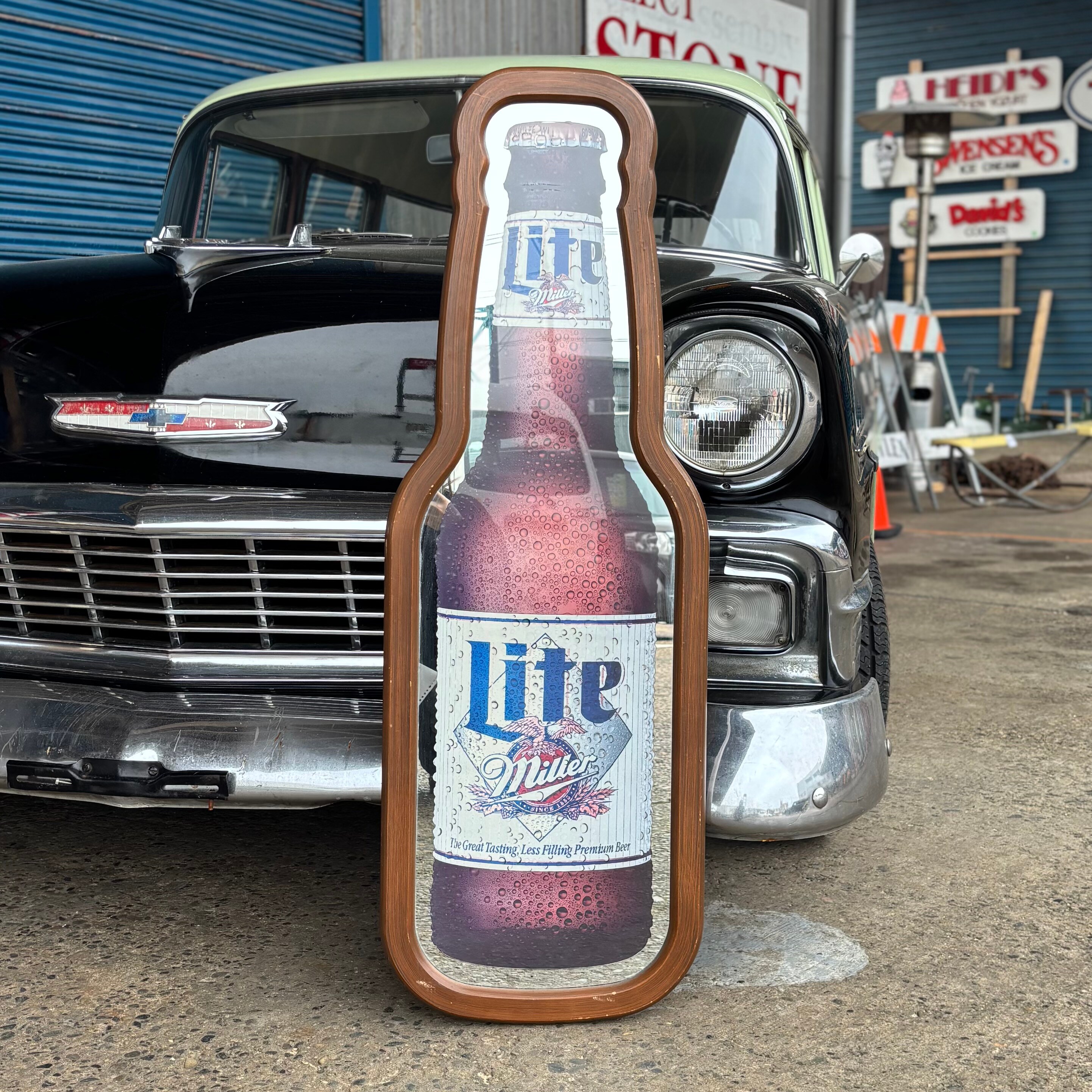 Vintage Miller Lite Beer Bottle Shaped Pub Mirror