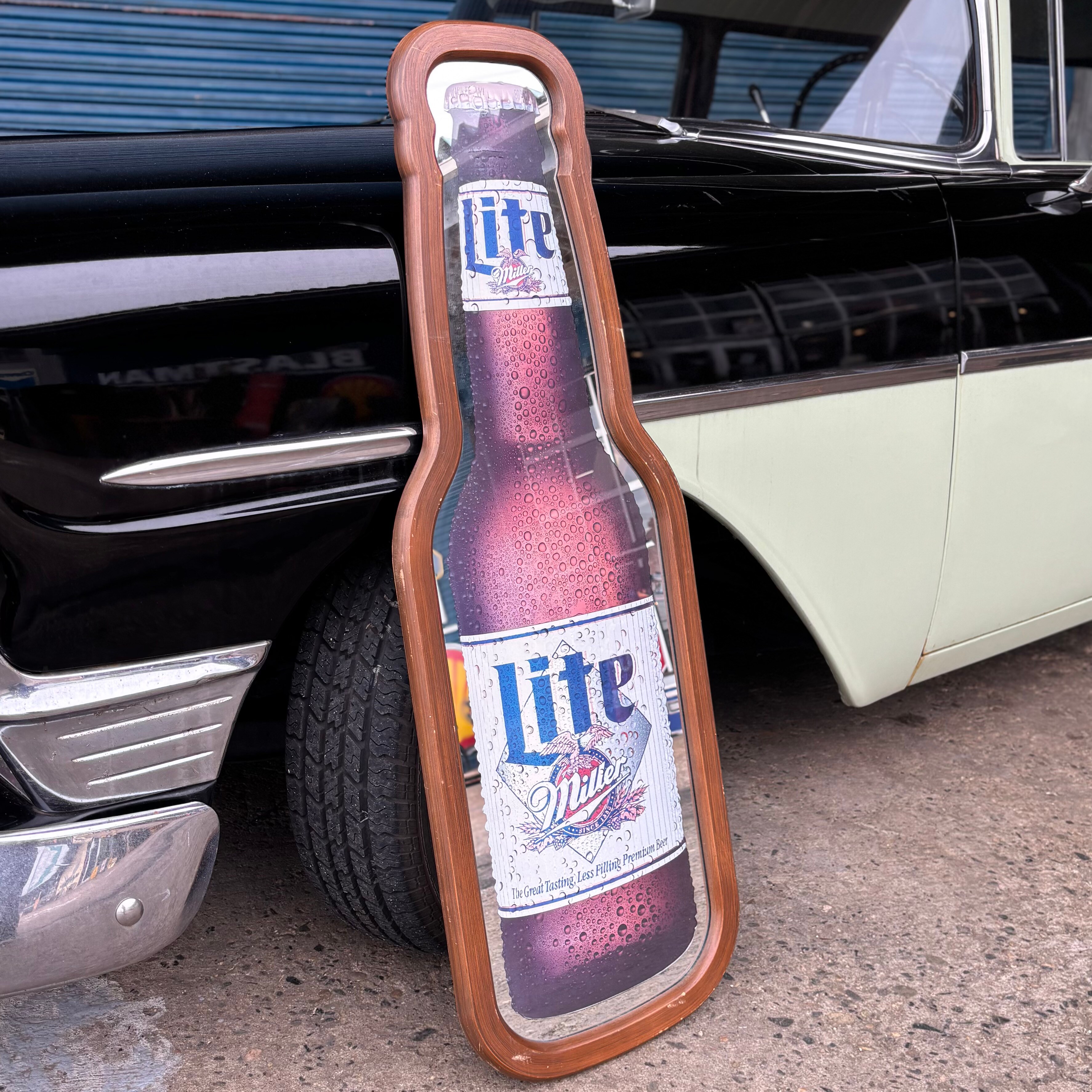 Vintage Miller Lite Beer Bottle Shaped Pub Mirror