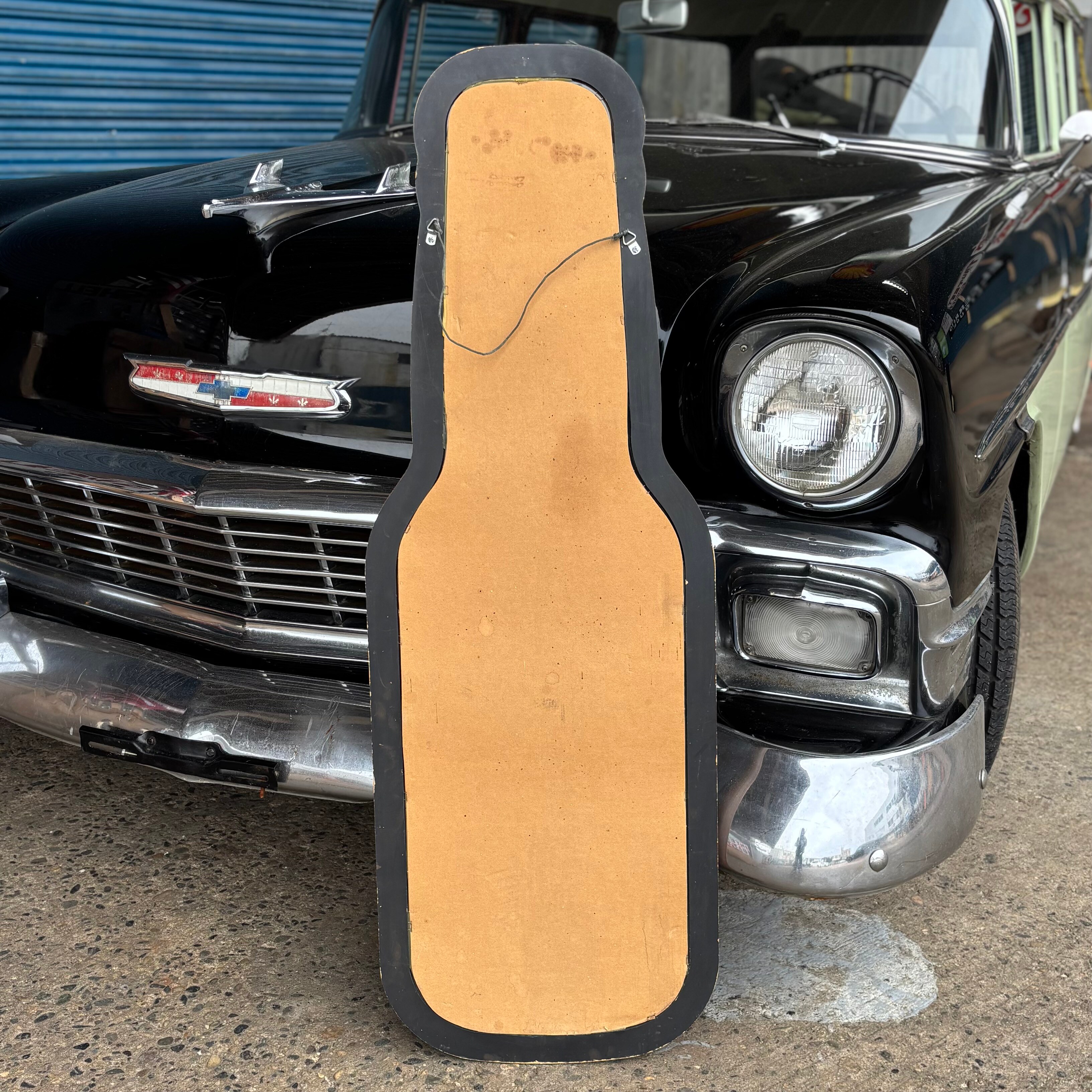 Vintage Miller Lite Beer Bottle Shaped Pub Mirror