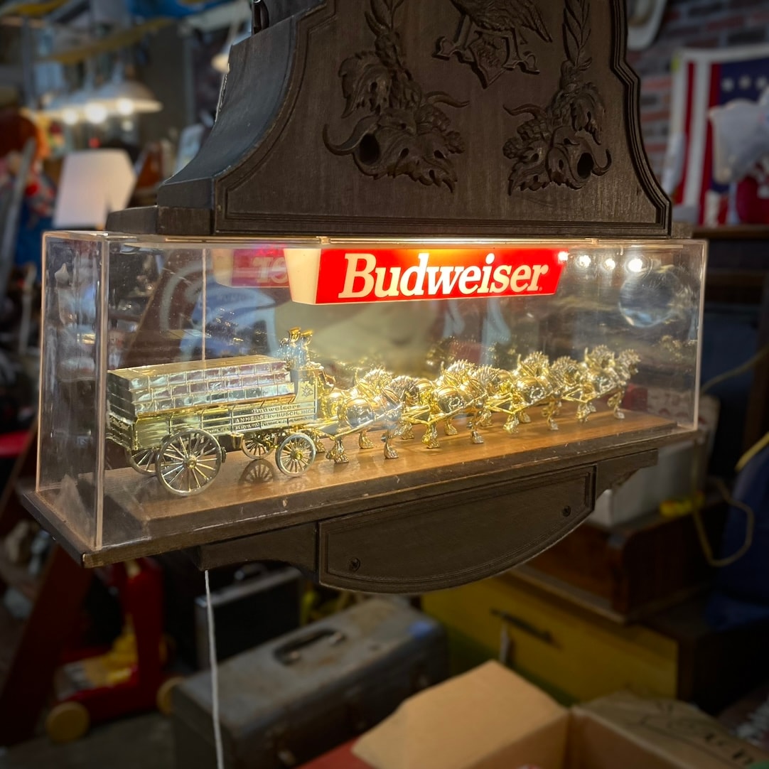 1970s–80s Budweiser Lighted Clock Sign