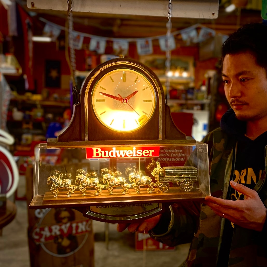 1970s–80s Budweiser Lighted Clock Sign