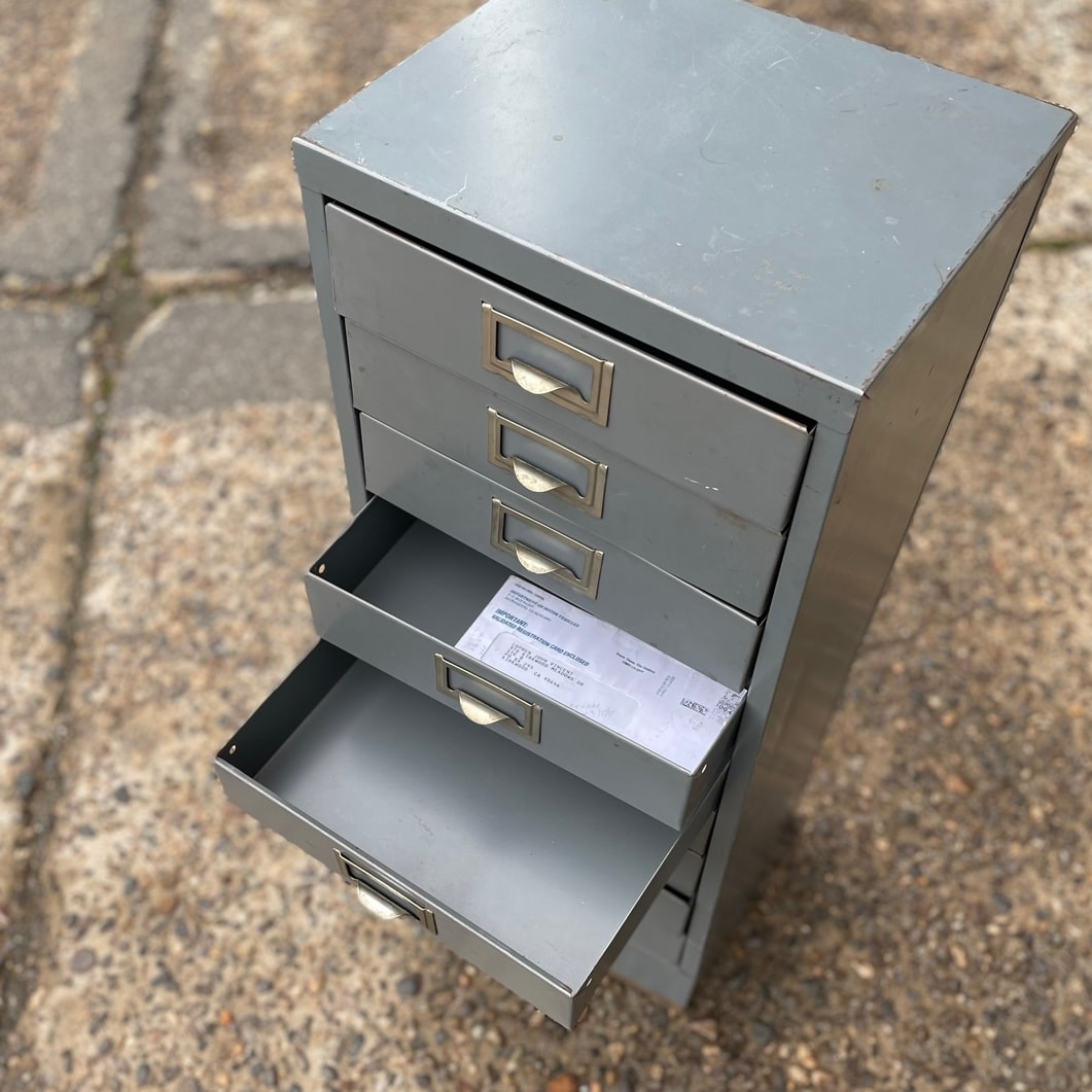 1960s-70s Vintage Metal Drawer Cabinet