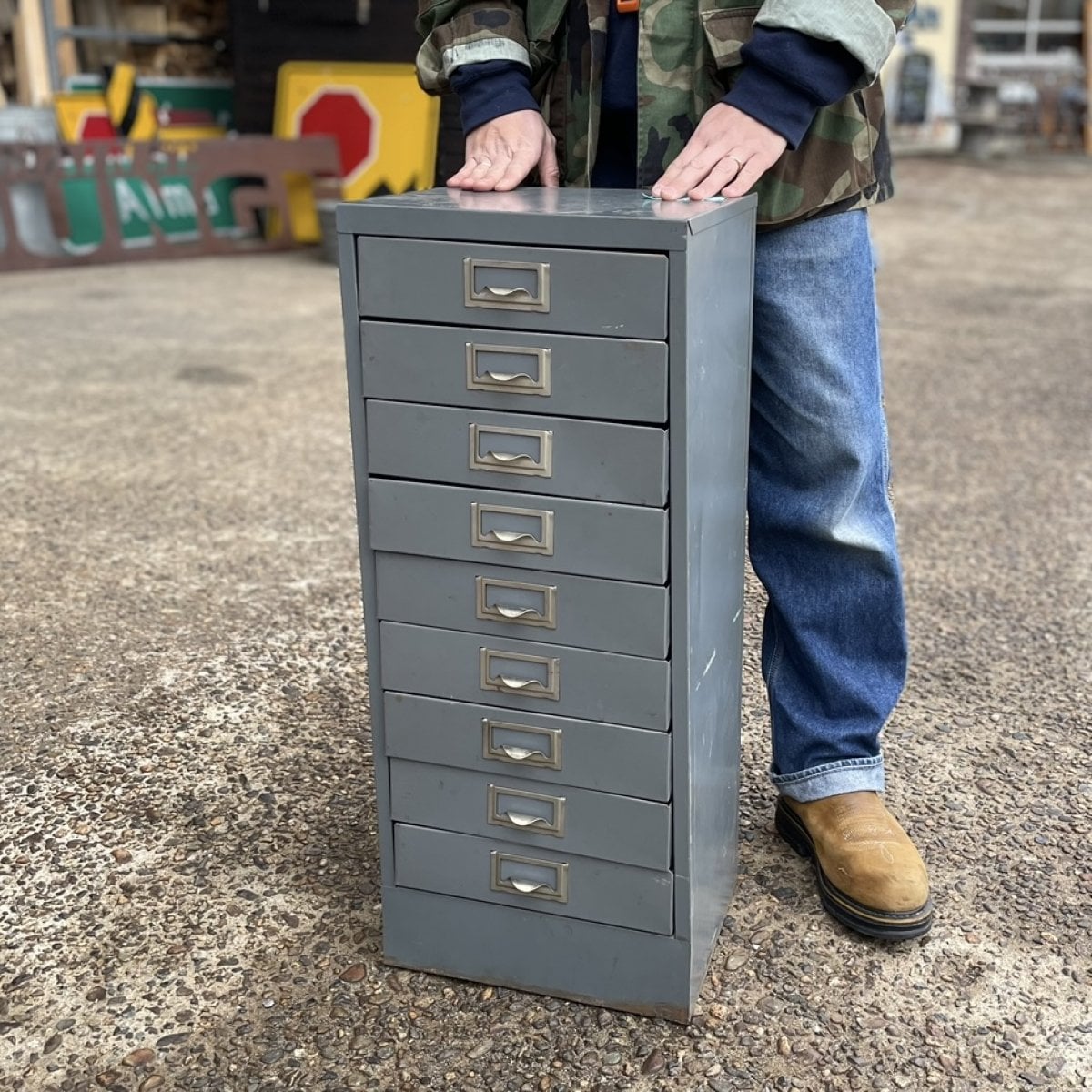 1960s-70s Vintage Metal Drawer Cabinet