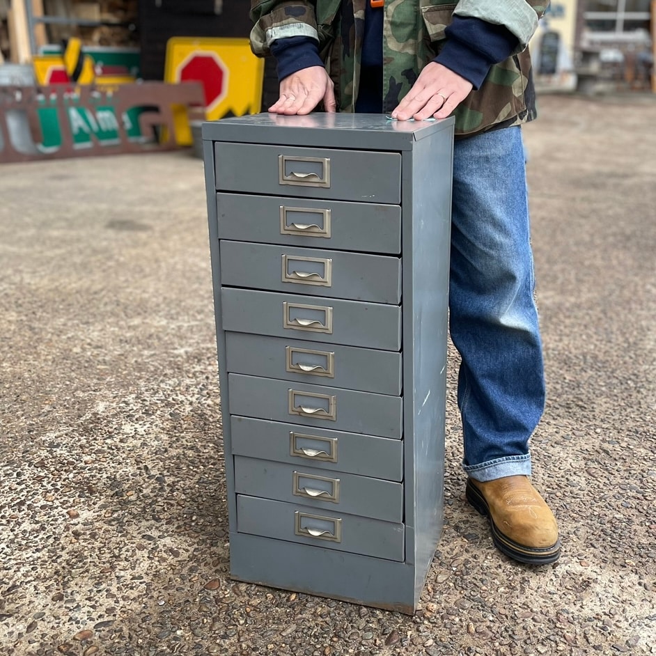 1960s-70s Vintage Metal Drawer Cabinet