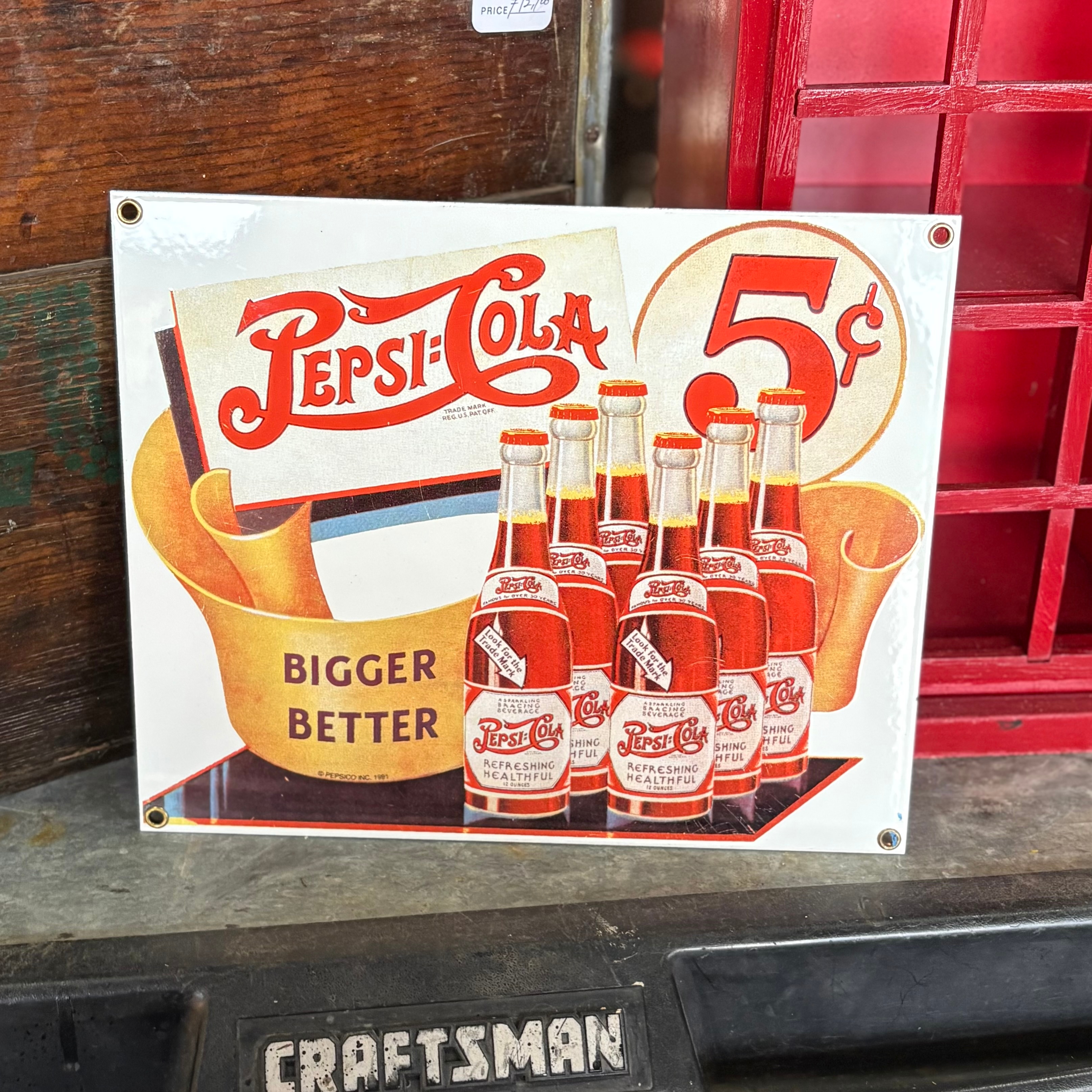 Vintage Pepsi-Cola Porcelain Sign