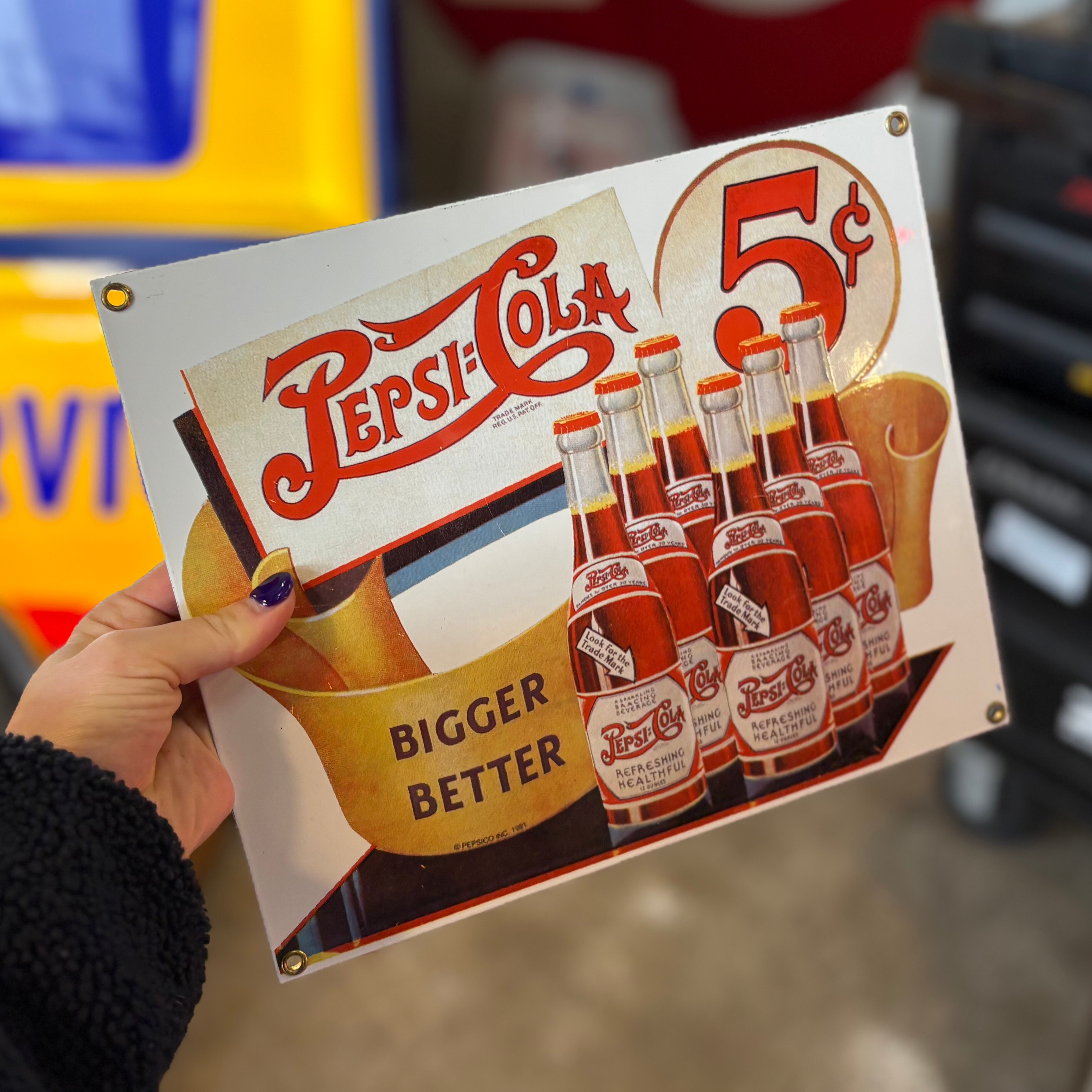 Vintage Pepsi-Cola Porcelain Sign