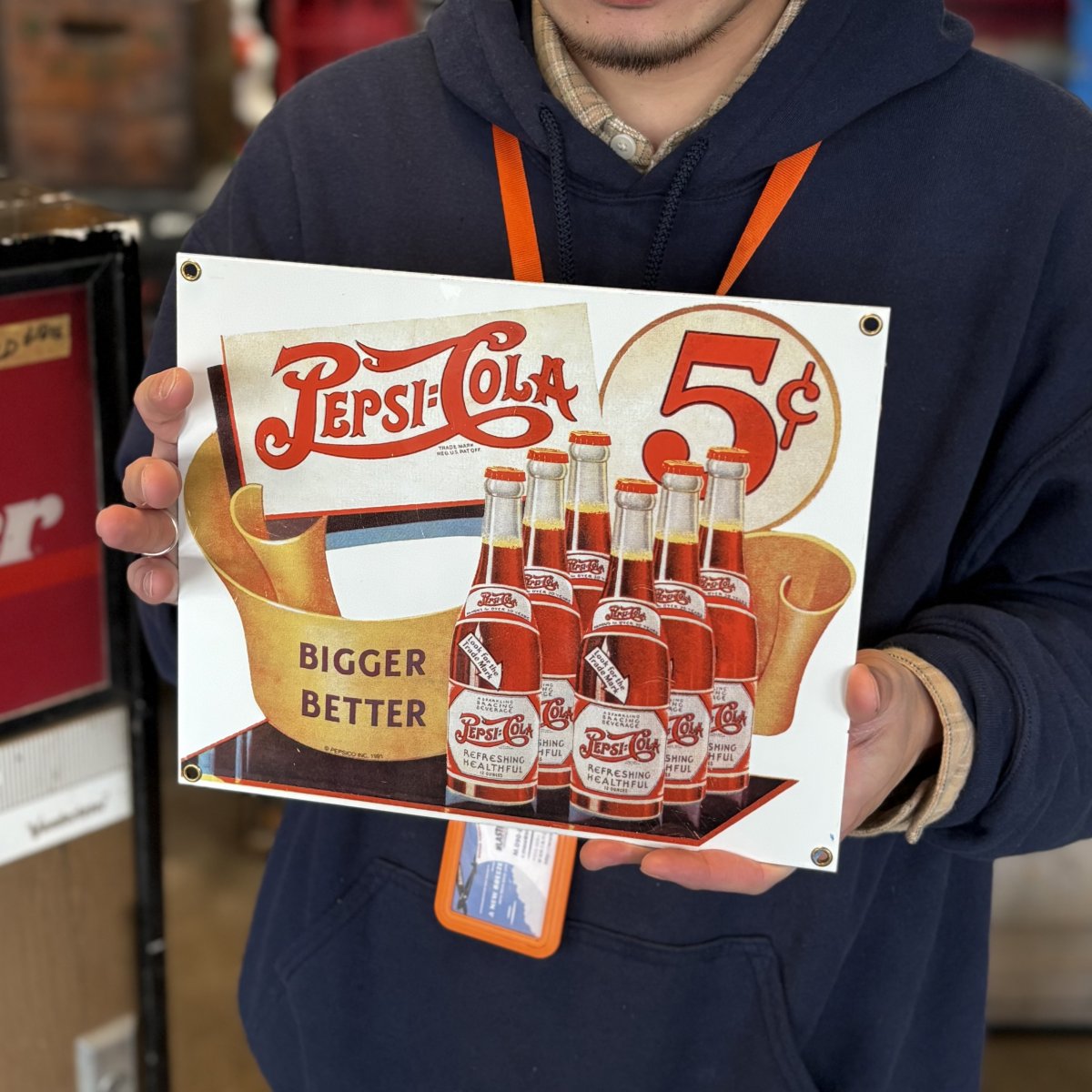 Vintage Pepsi-Cola Porcelain Sign