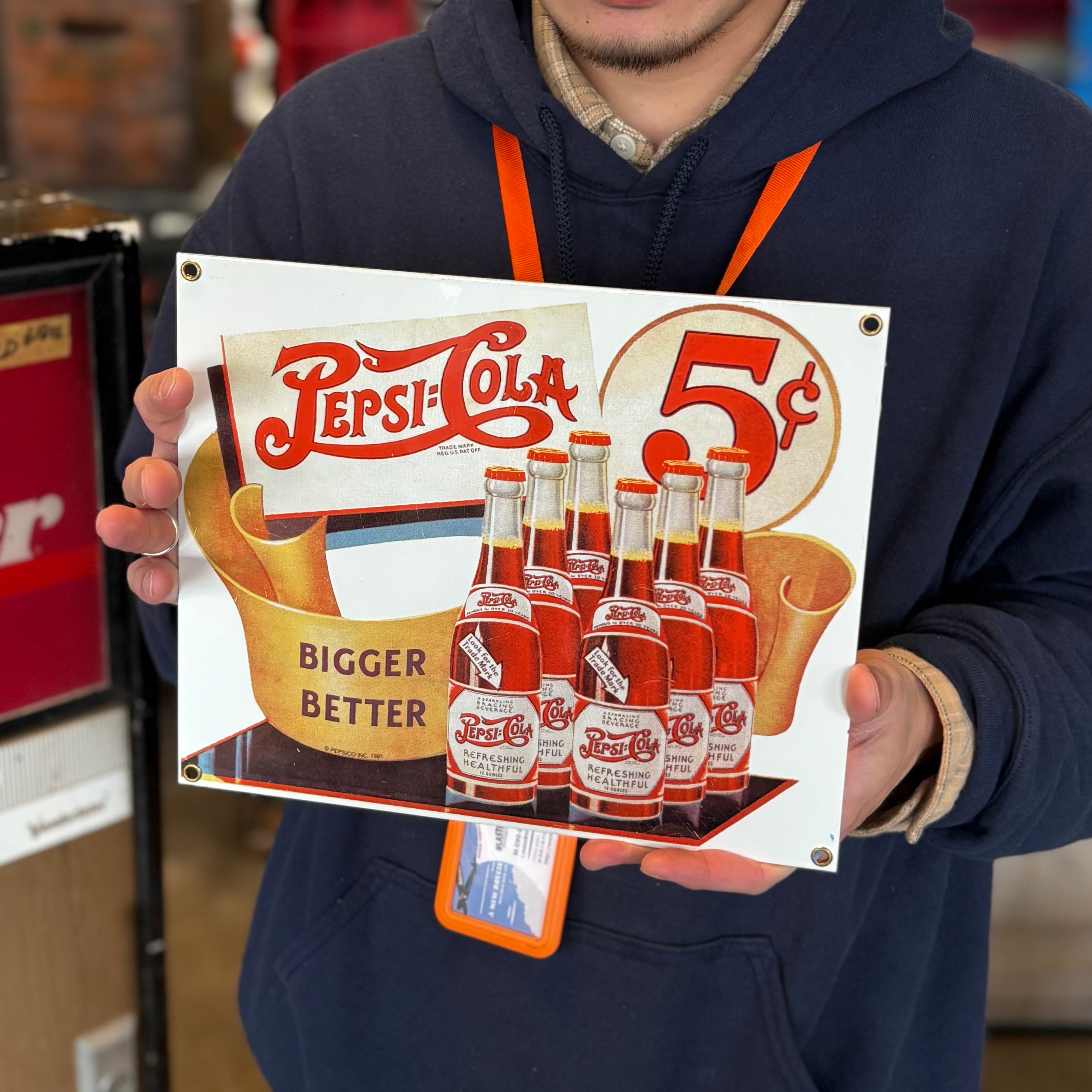 Vintage Pepsi-Cola Porcelain Sign