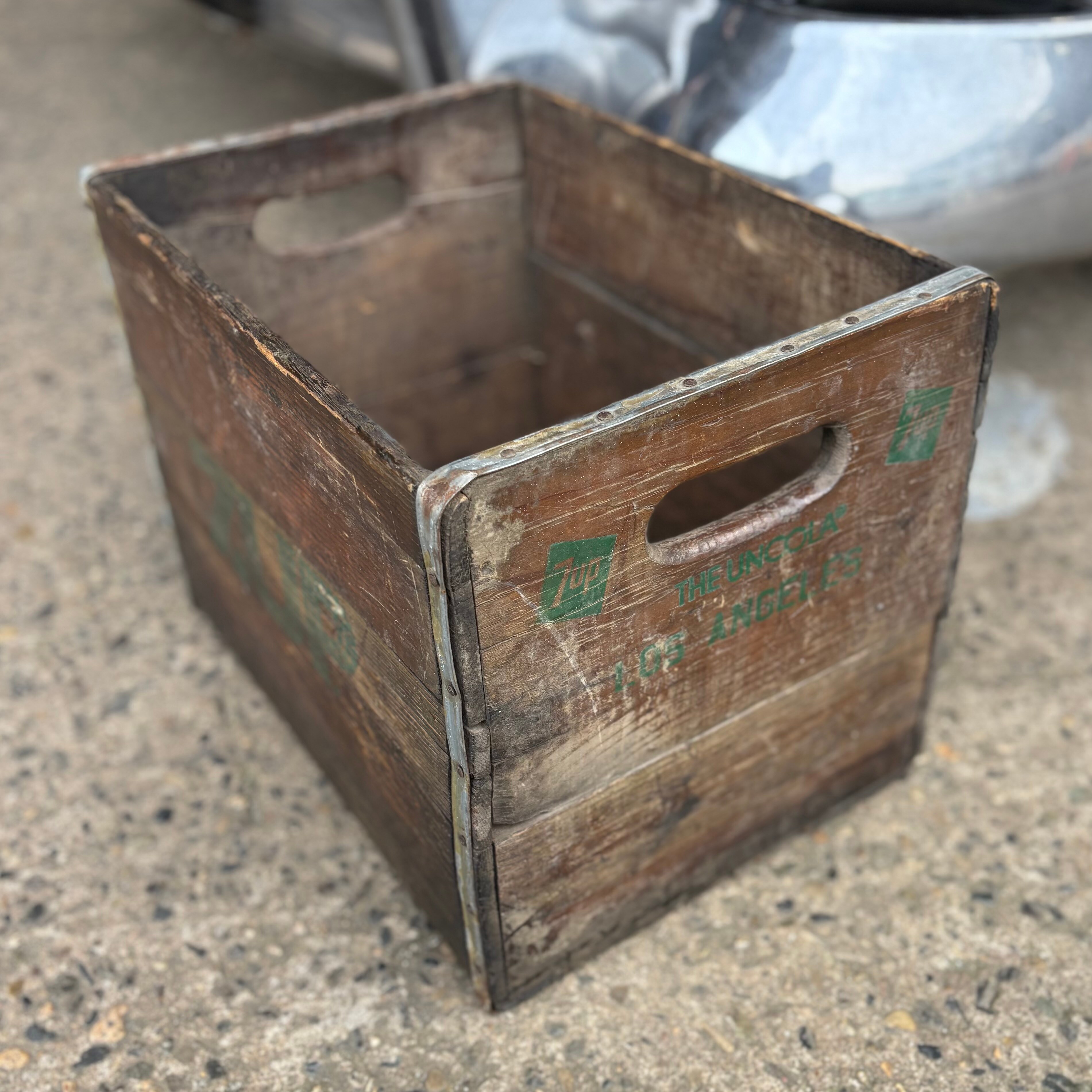 Vintage Wooden 7UP Crate Box (Damaged)