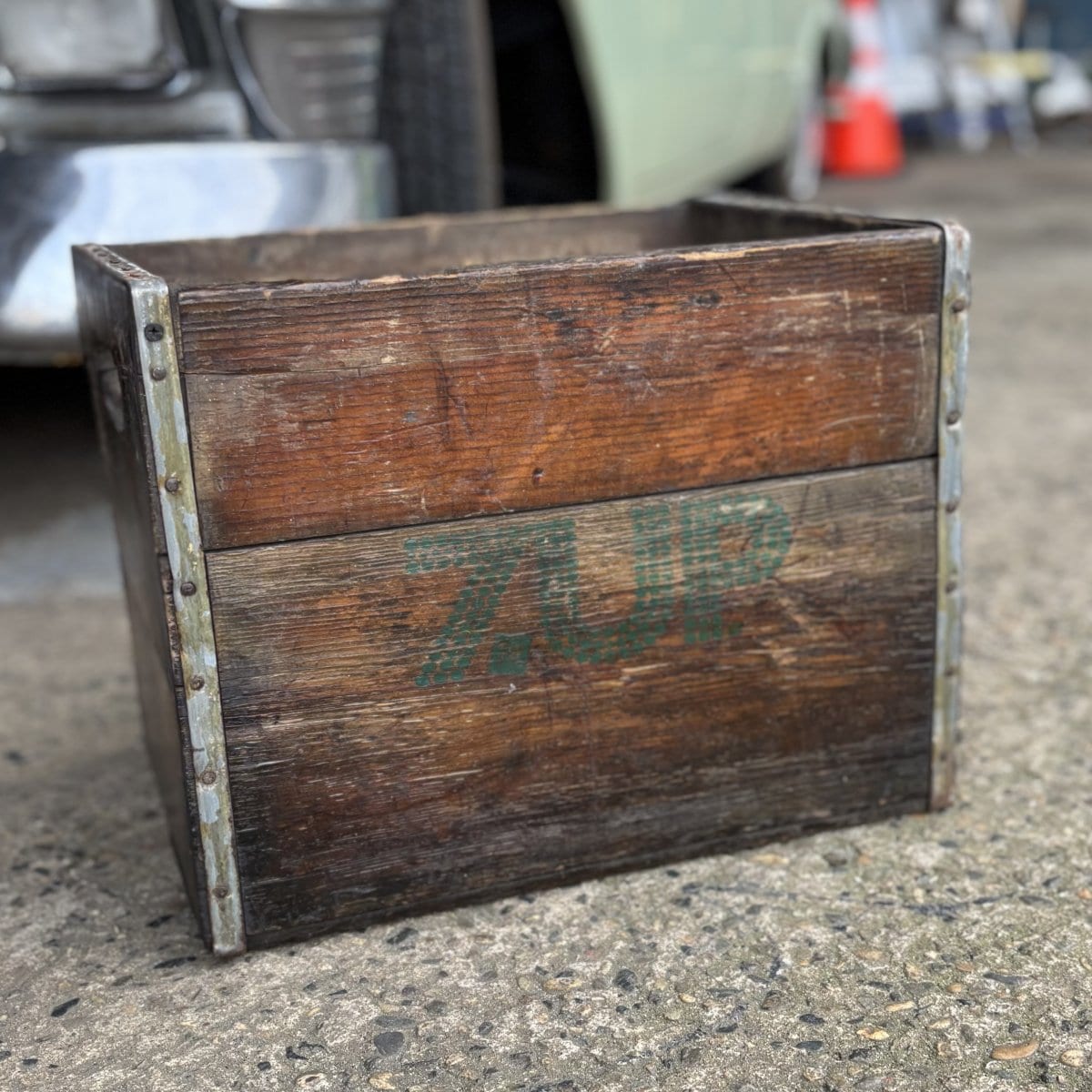 Vintage Wooden 7UP Crate Box (Damaged)