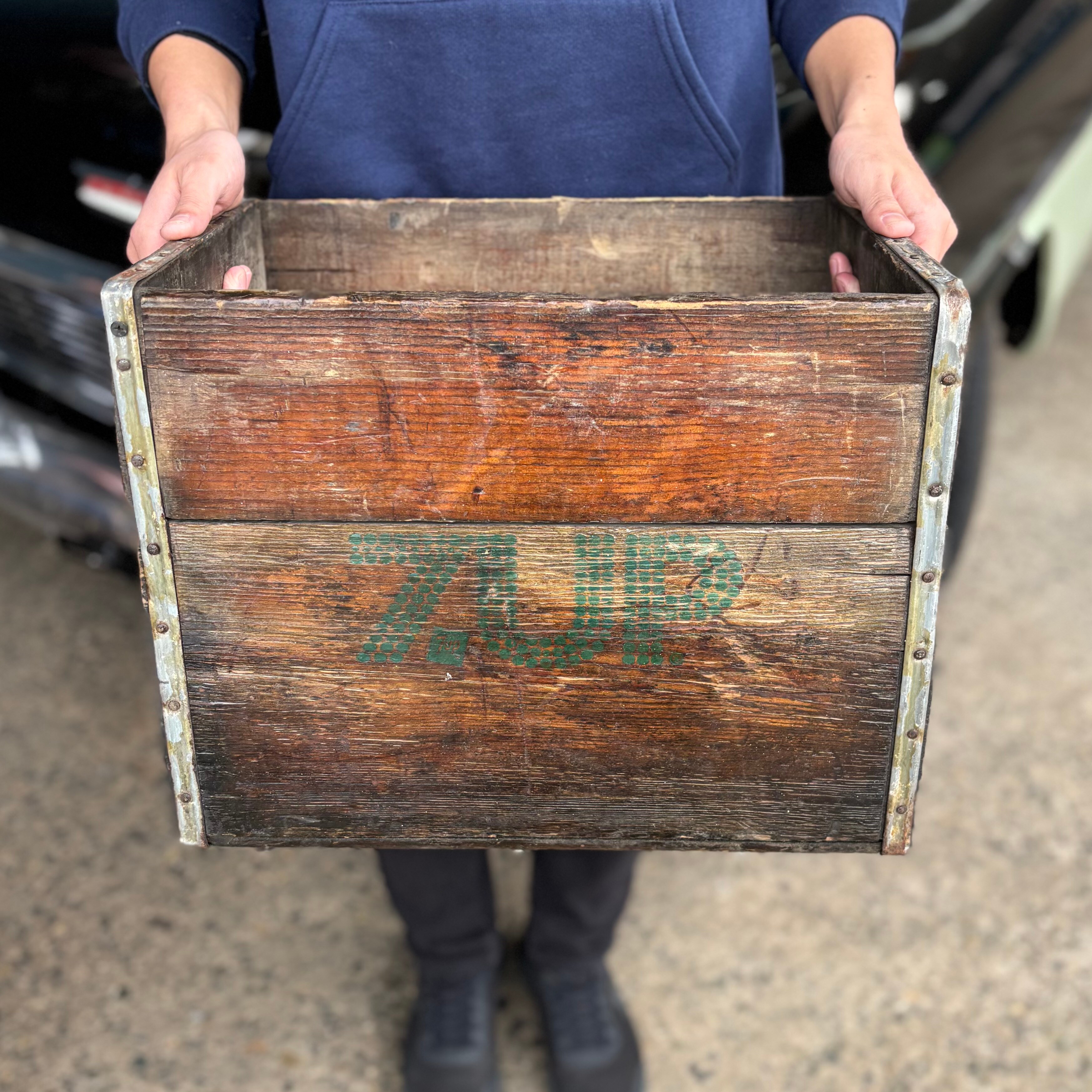 Vintage Wooden 7UP Crate Box (Damaged)