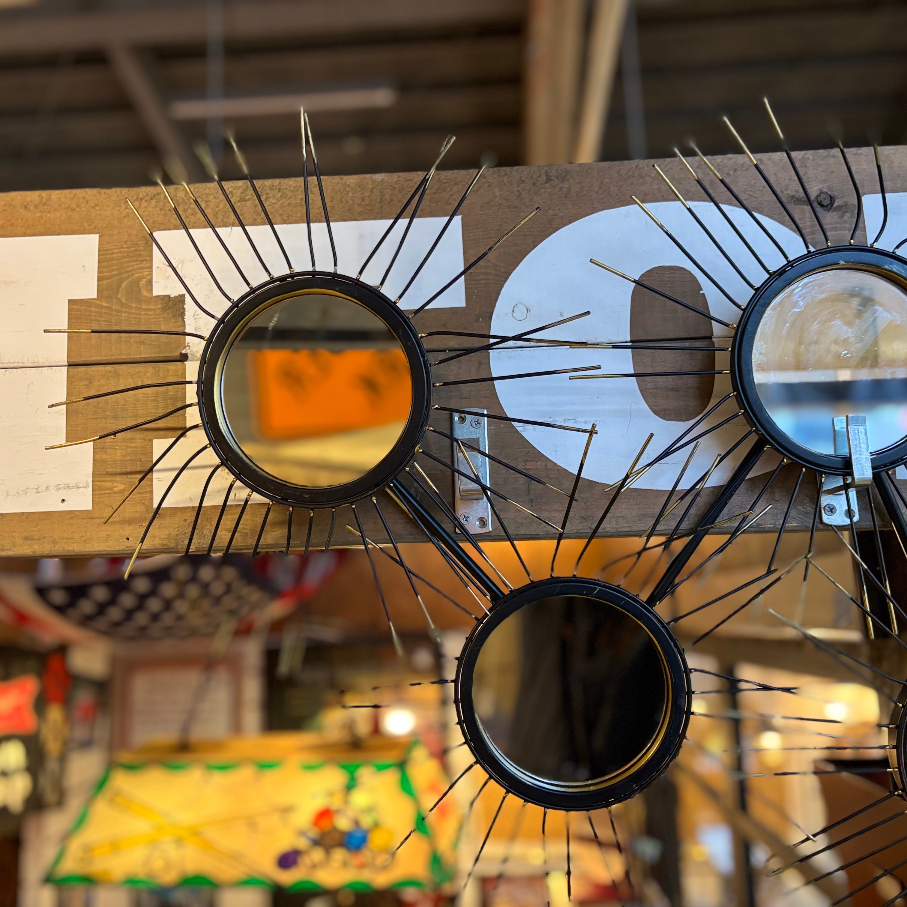 Mid-Century Style Starburst Mirror Wall Object