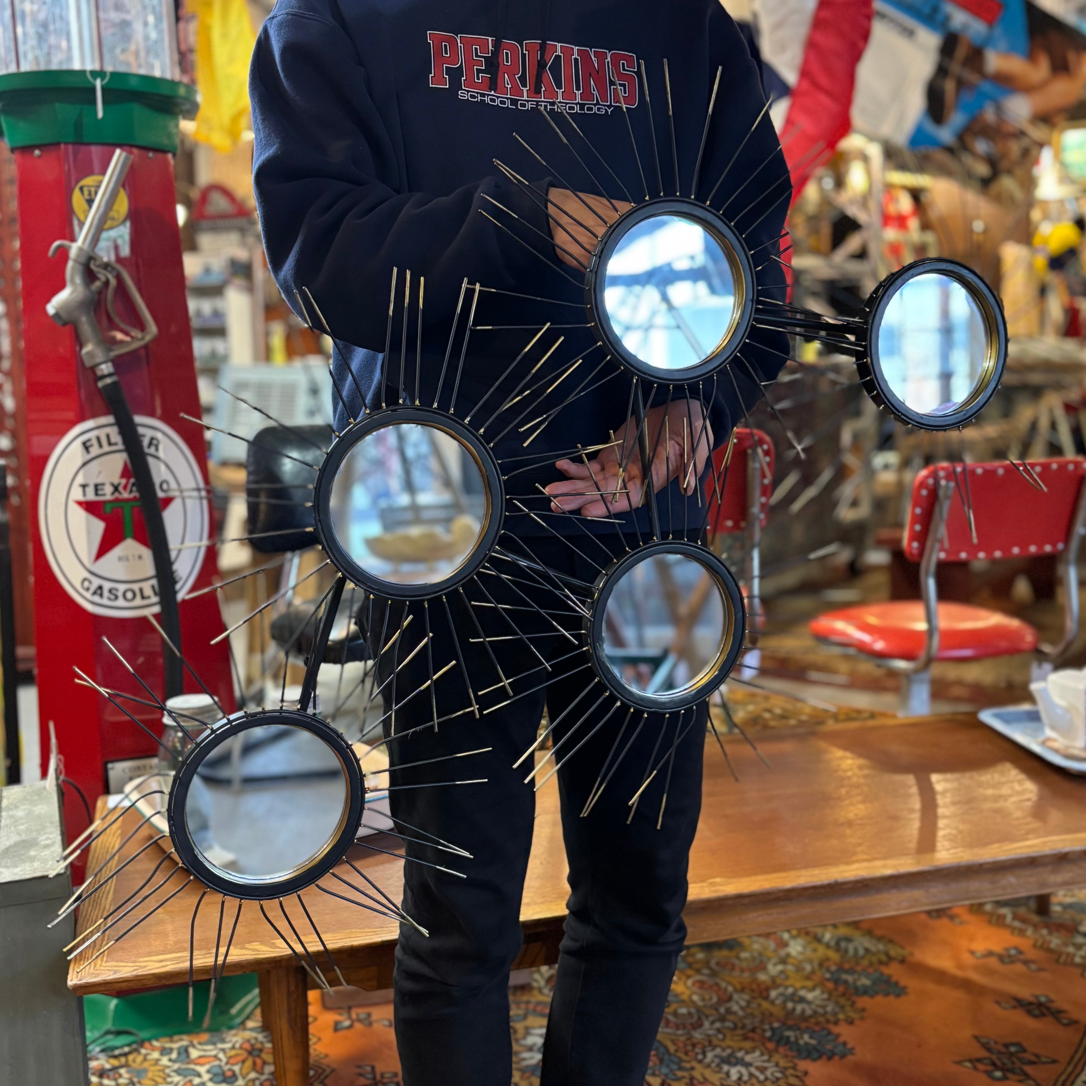 Mid-Century Style Starburst Mirror Wall Object