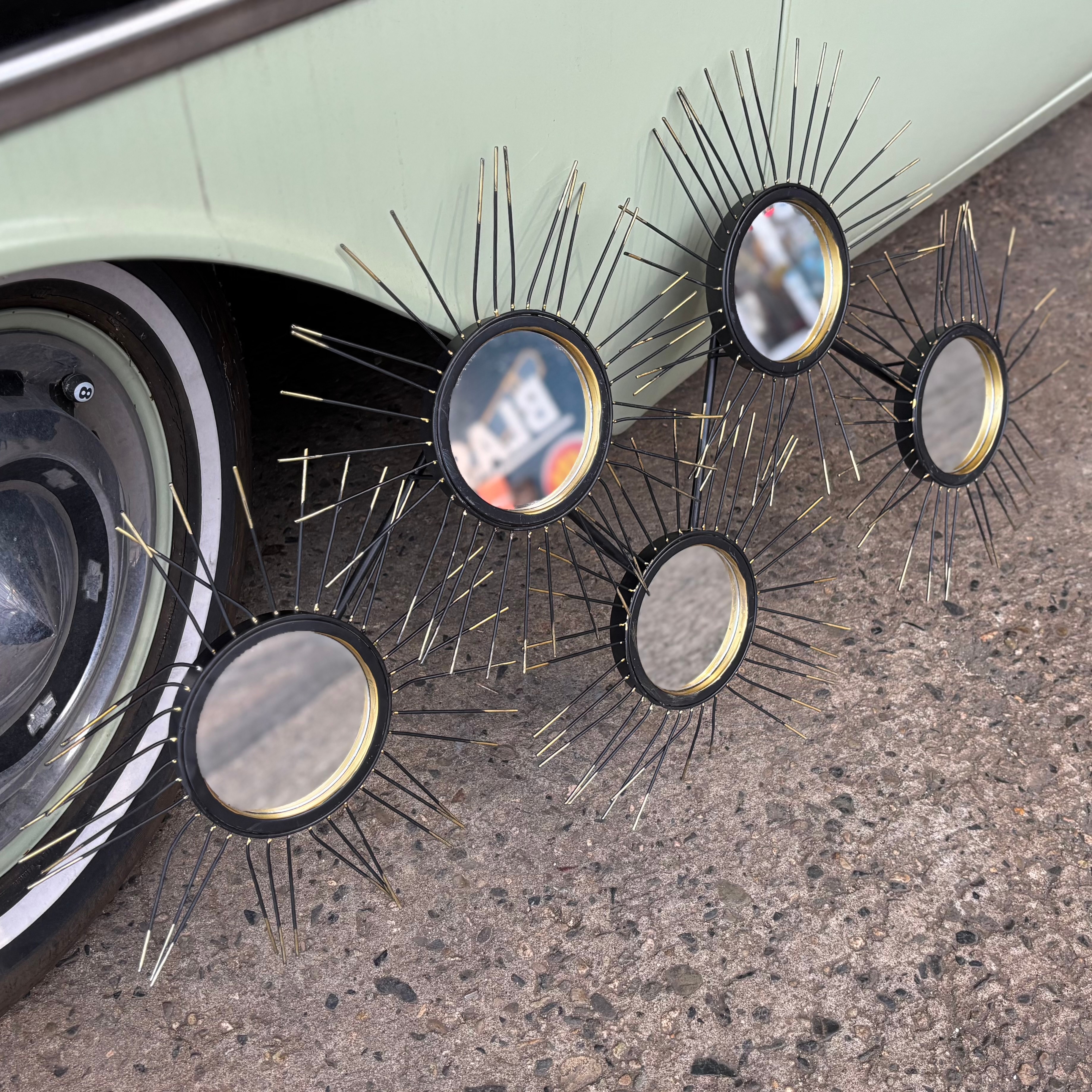 Mid-Century Style Starburst Mirror Wall Object