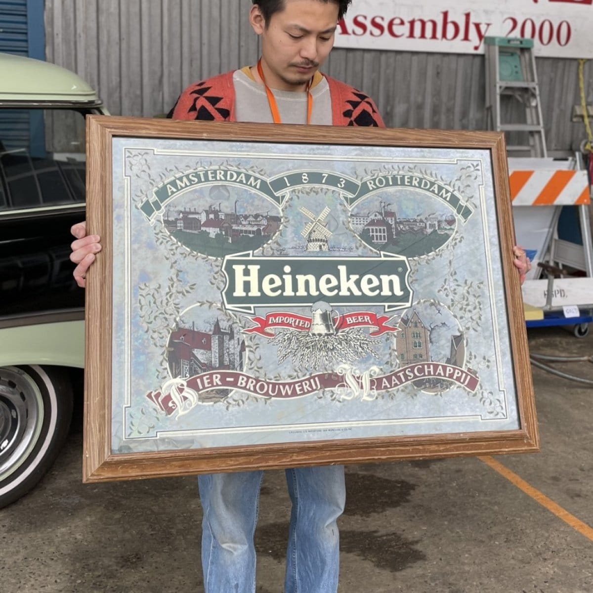 BIG Size!! 1992 Heineken Vintage Pub Mirror