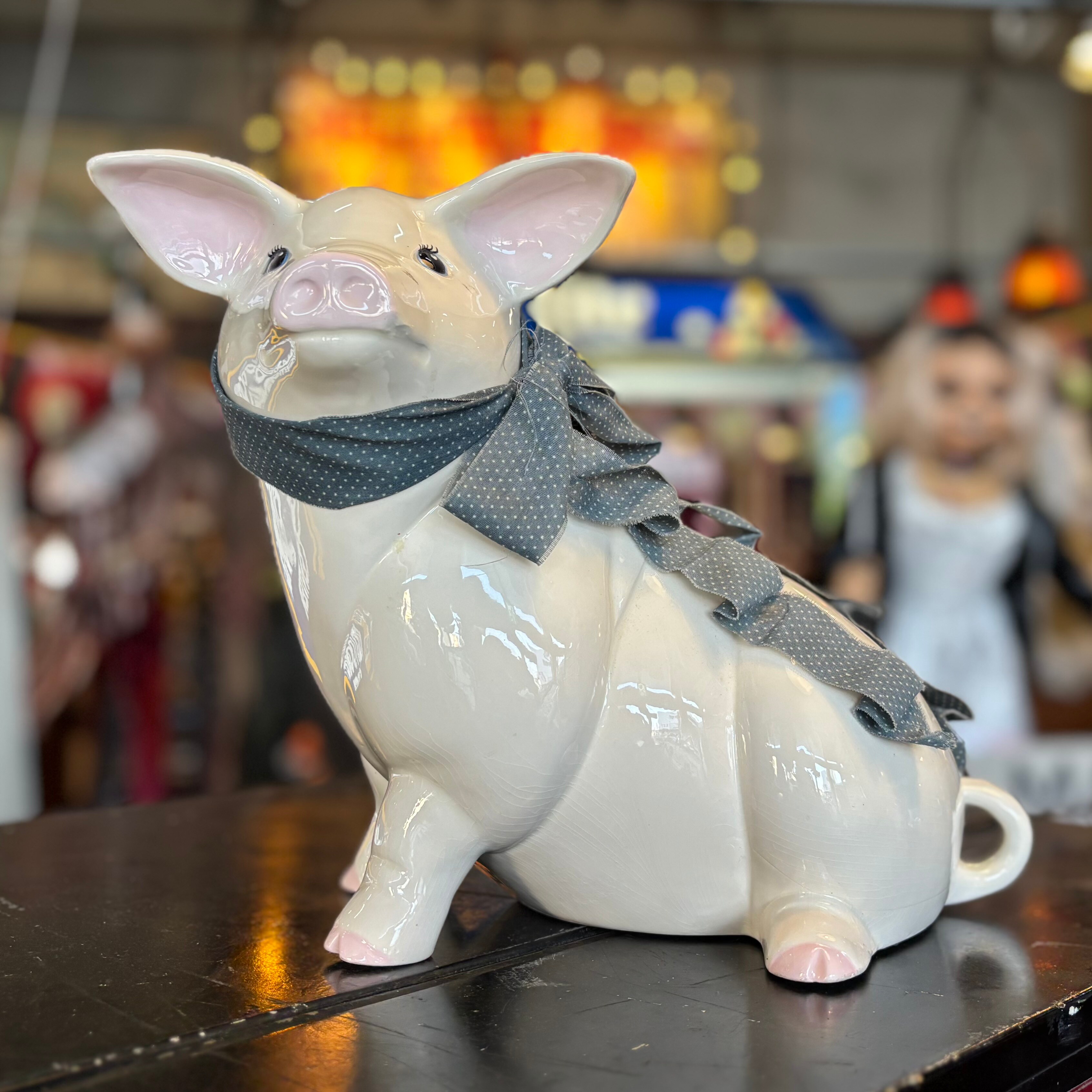 ビンテージ ブタ イノシシ 木彫り 置物 インテリア 工芸品 美術品