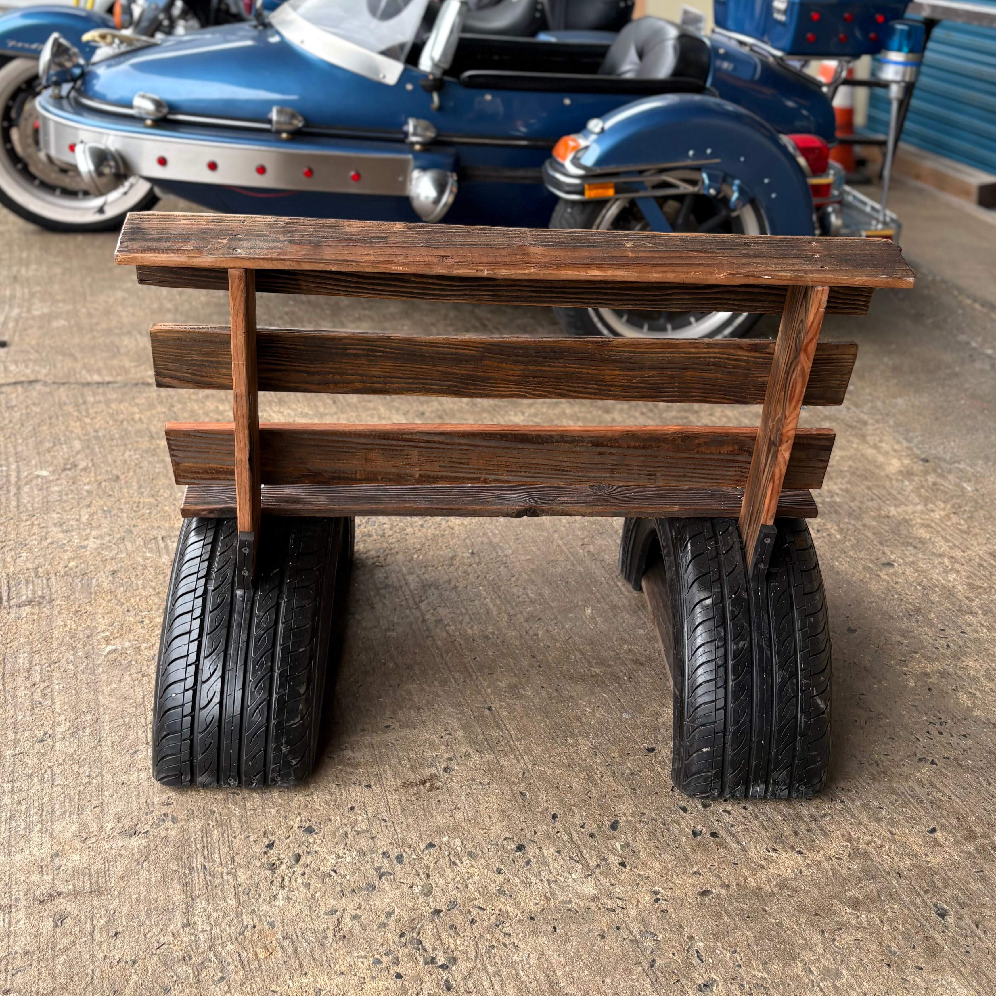 Vintage Burnt Wood Industrial Chair