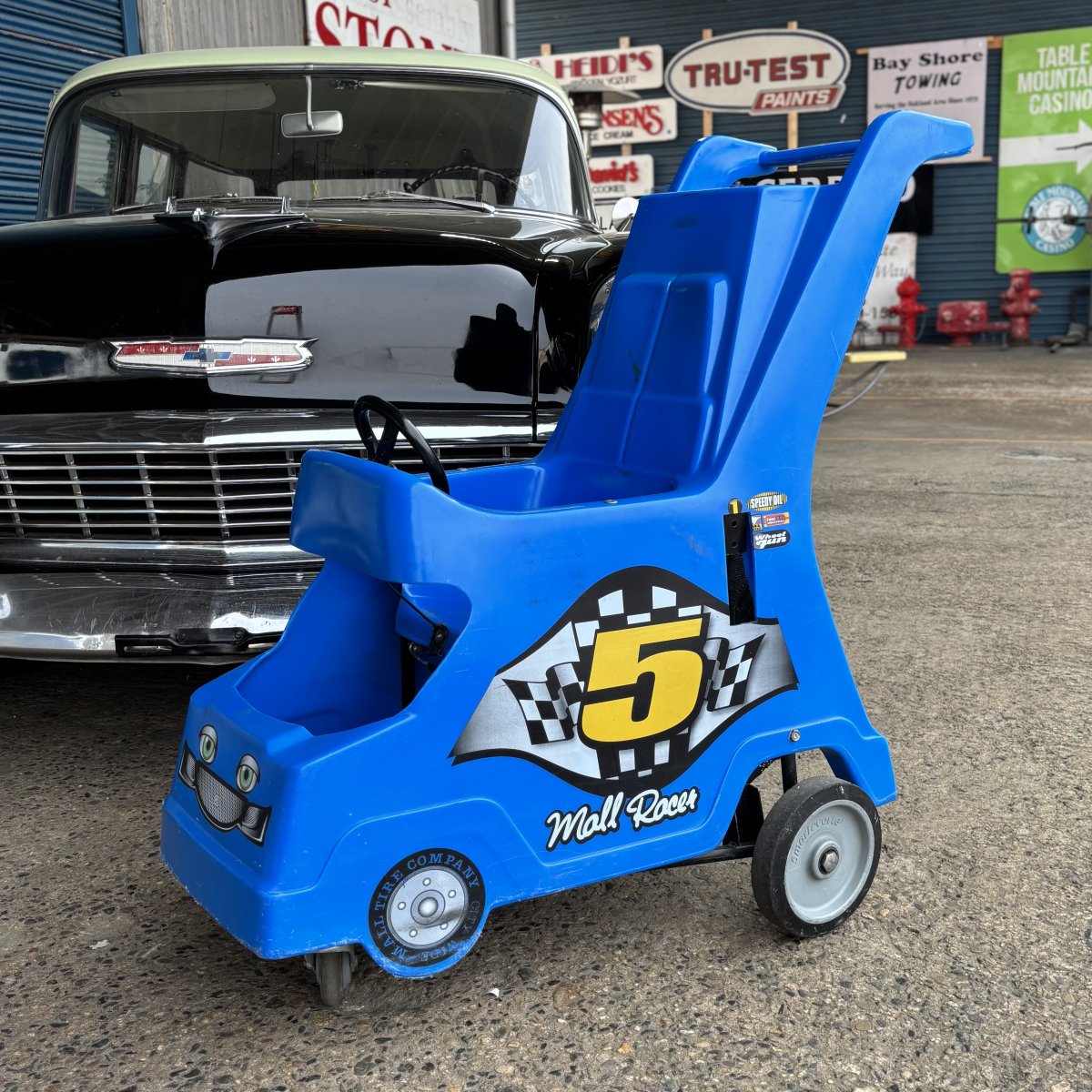 Mall Racer Kids Cart / Blue Vintage Style Ride-On