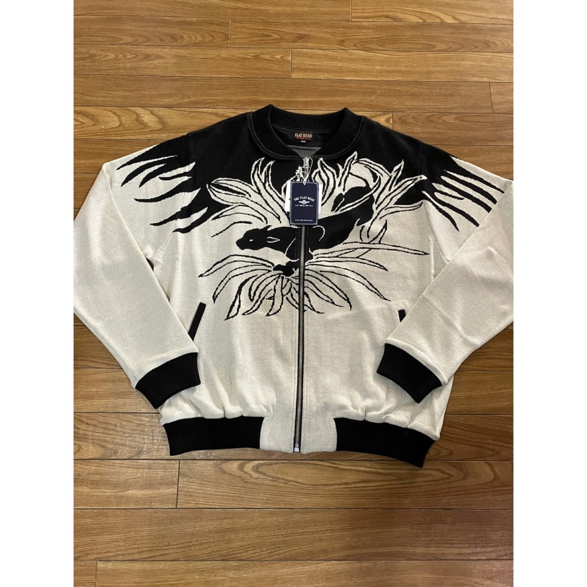 THE FLAT HEAD SILK KNITカーデJKT ブラックパンサー