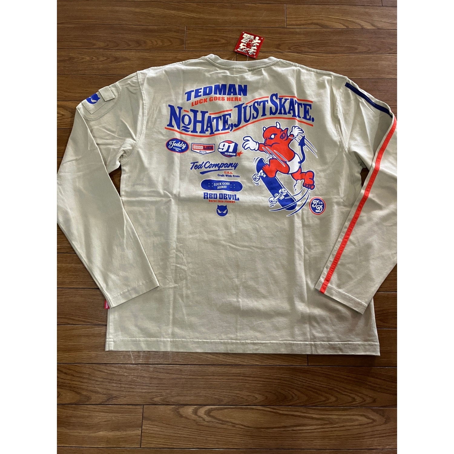 TEDMAN ロンTEE スケートボード ホワイト