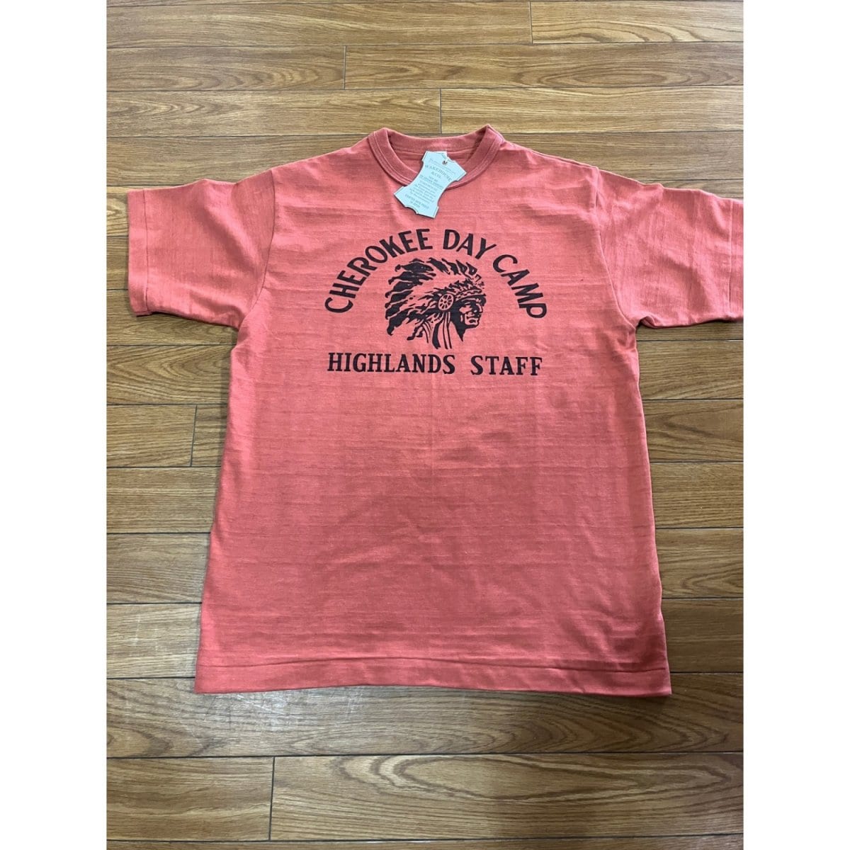 WAREHOUSE 4601 半袖TEE CHEROKEE DAY CAMP サーモン