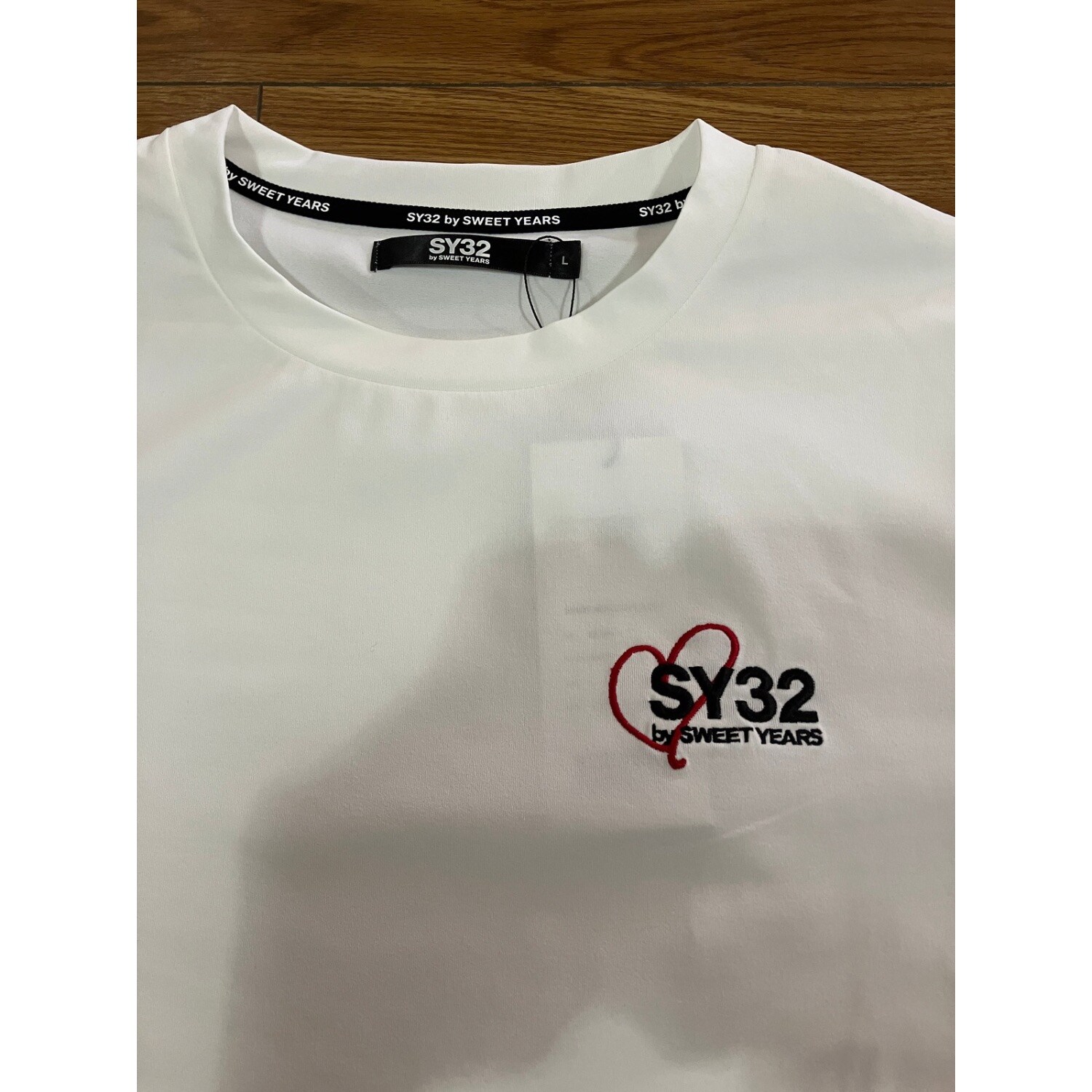 SY32 ロンTEE HEART MIX LOGO ホワイト