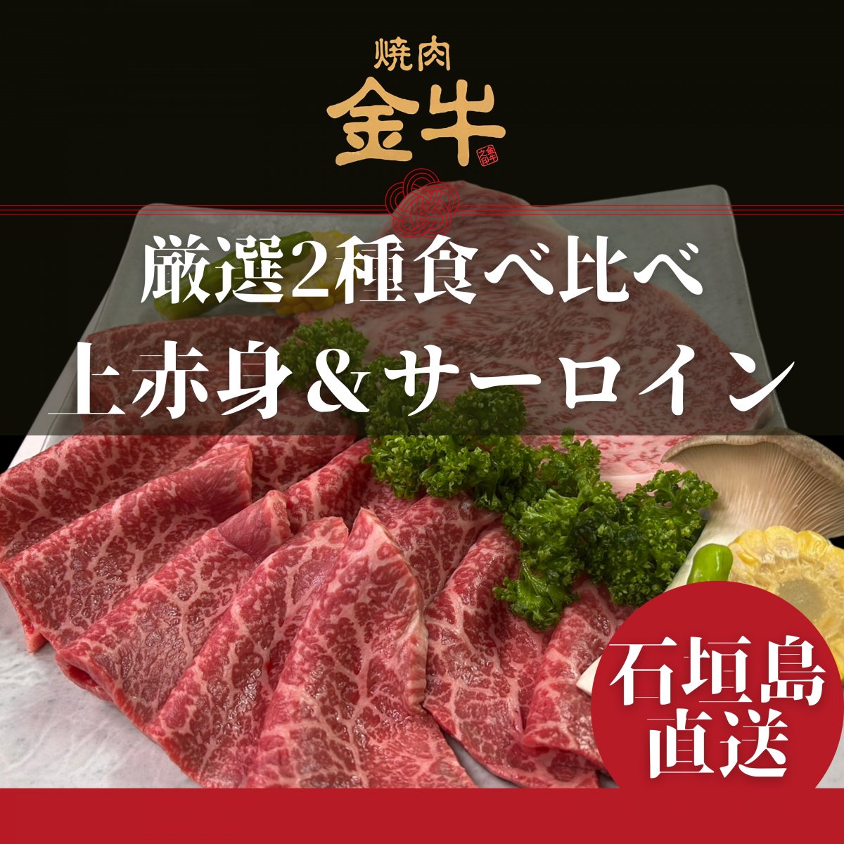 【金牛 厳選2種食べ比べ】赤身×サーロイン 400g｜石垣島直送 焼肉セット