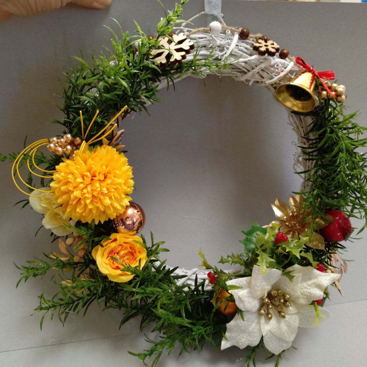 手作り大リース、フラワーアレンジメント、ブーケ　5000円(税別）