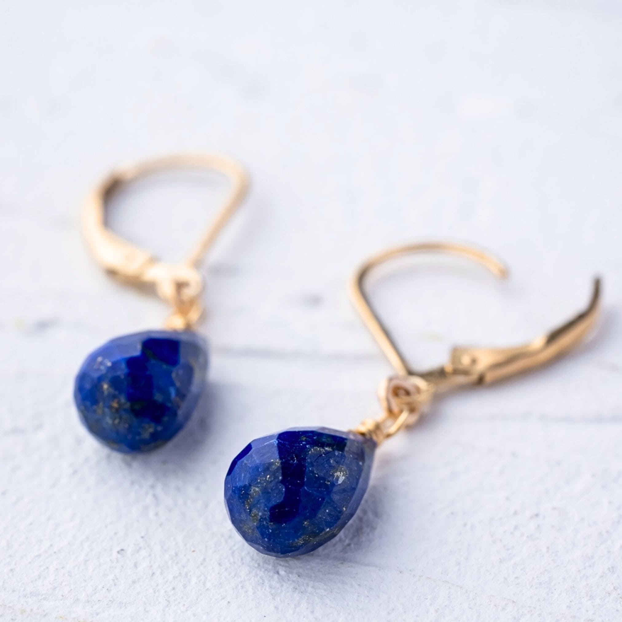 ラピスラズリ 金属アレルギー対応 14kgf フレンチフックピアス