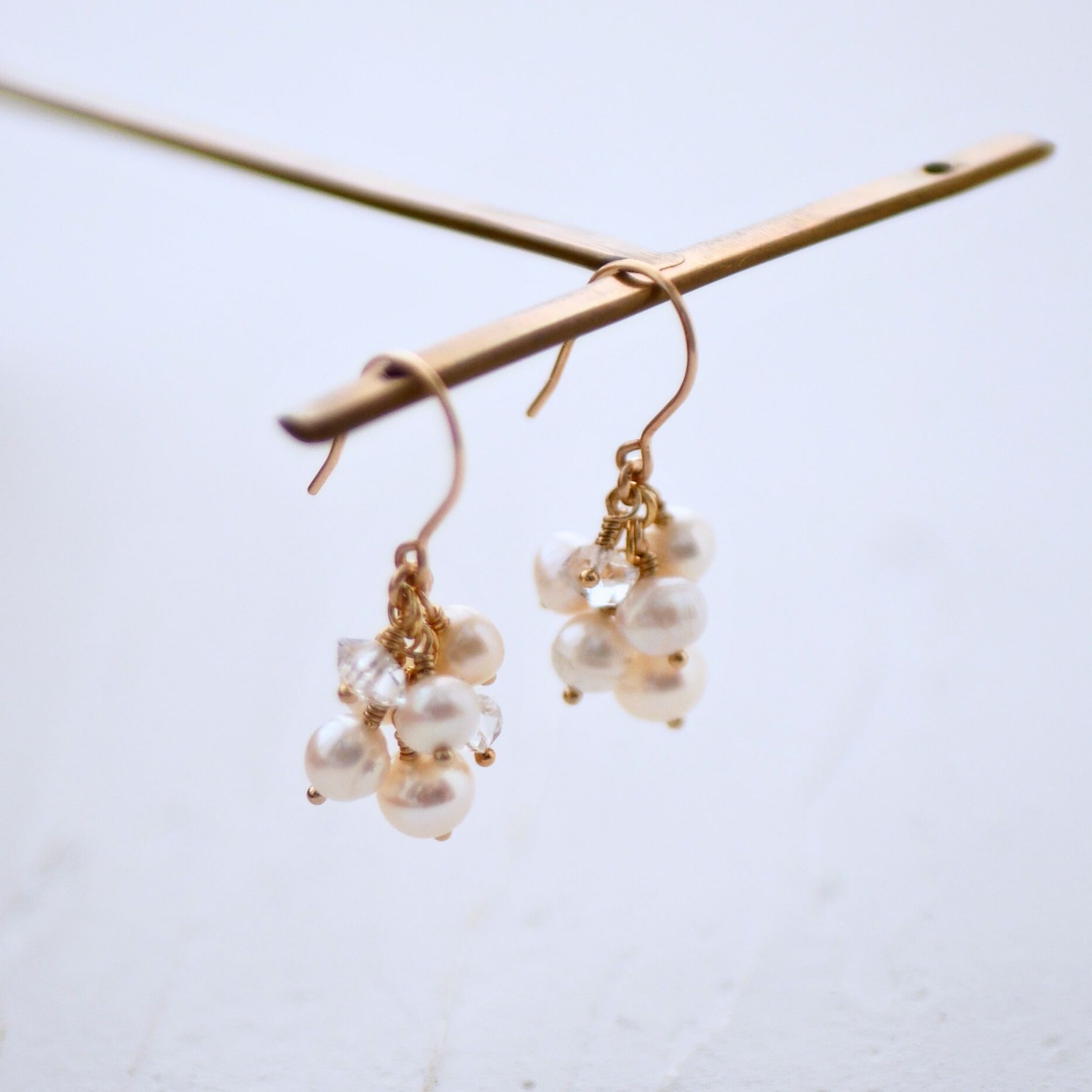 N・K様専用ページ 淡水パール ハーキマーダイヤモンド14kgf フック