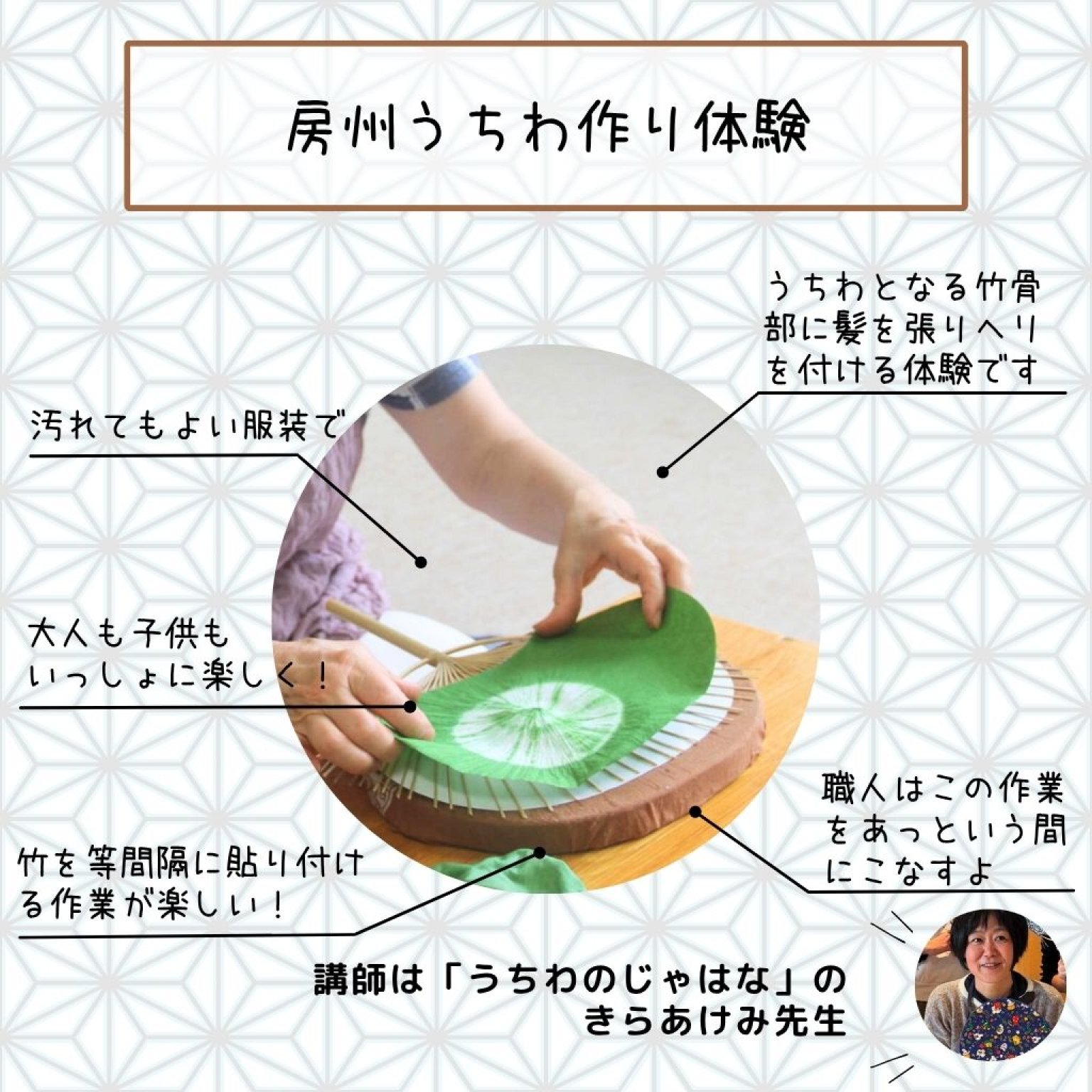 5/5開催　房州うちわ作り体験チケット（午前の部／午後の部）