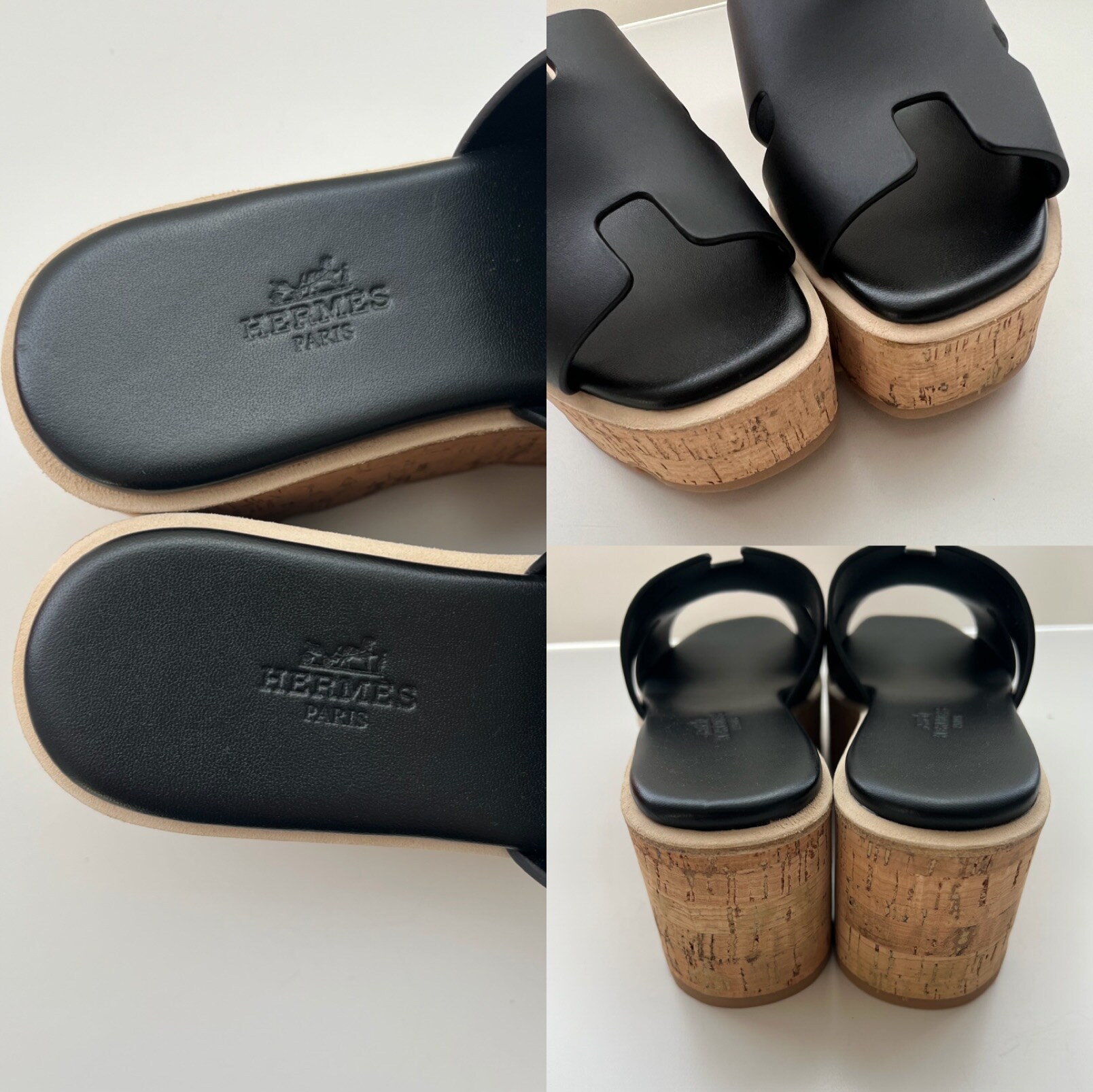 エルメス HERMES Sandals EZE30 黒 厚底 サイズ35 22〜22.5㎝