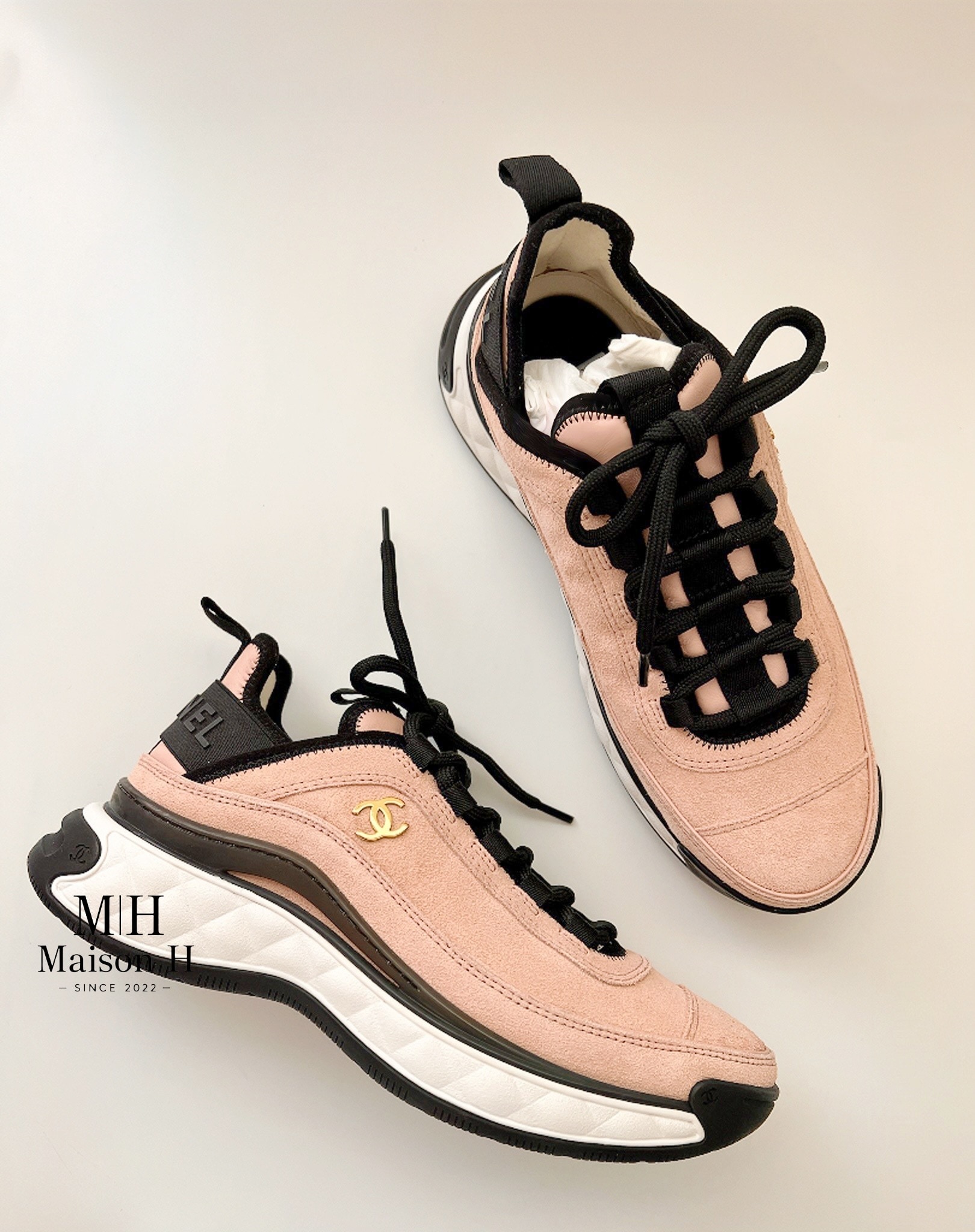 CHANEL シャネル スニーカー ピンク×ブラック サイズ36 23㎝ 23.5㎝