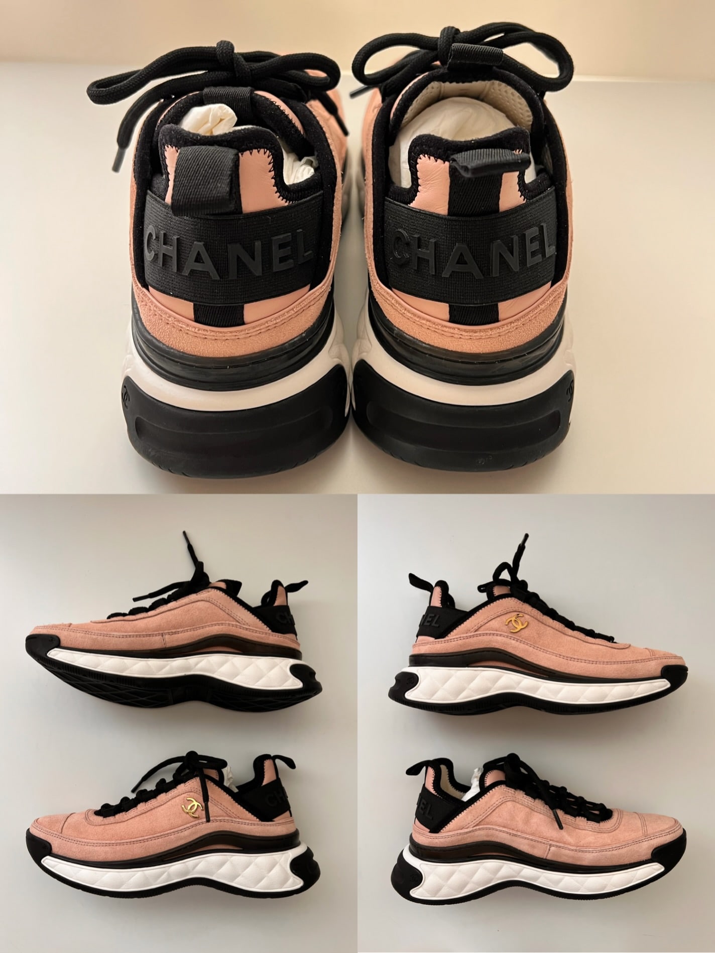 CHANEL シャネル スニーカー ピンク×ブラック サイズ36 23㎝ 23.5㎝