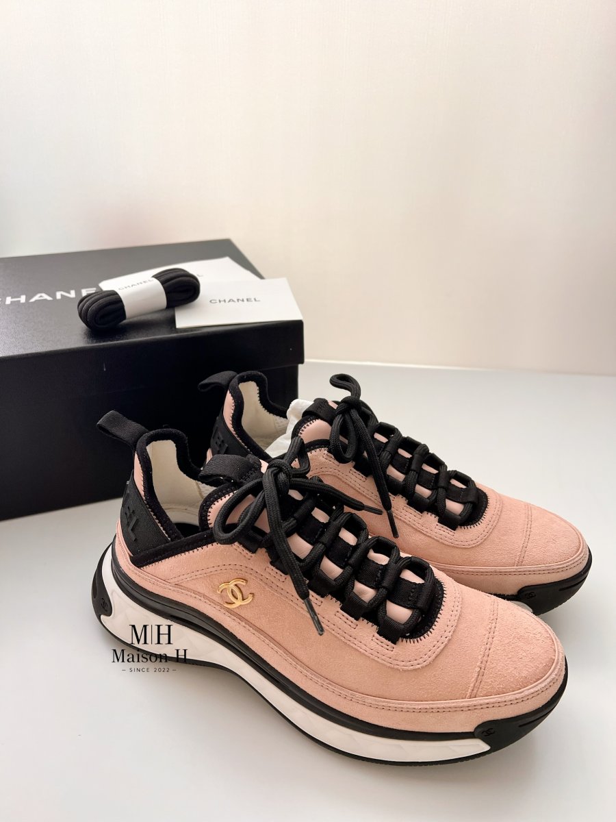 CHANEL　シャネル　スニーカー　ピンク×ブラック　サイズ36　23㎝　23.5㎝