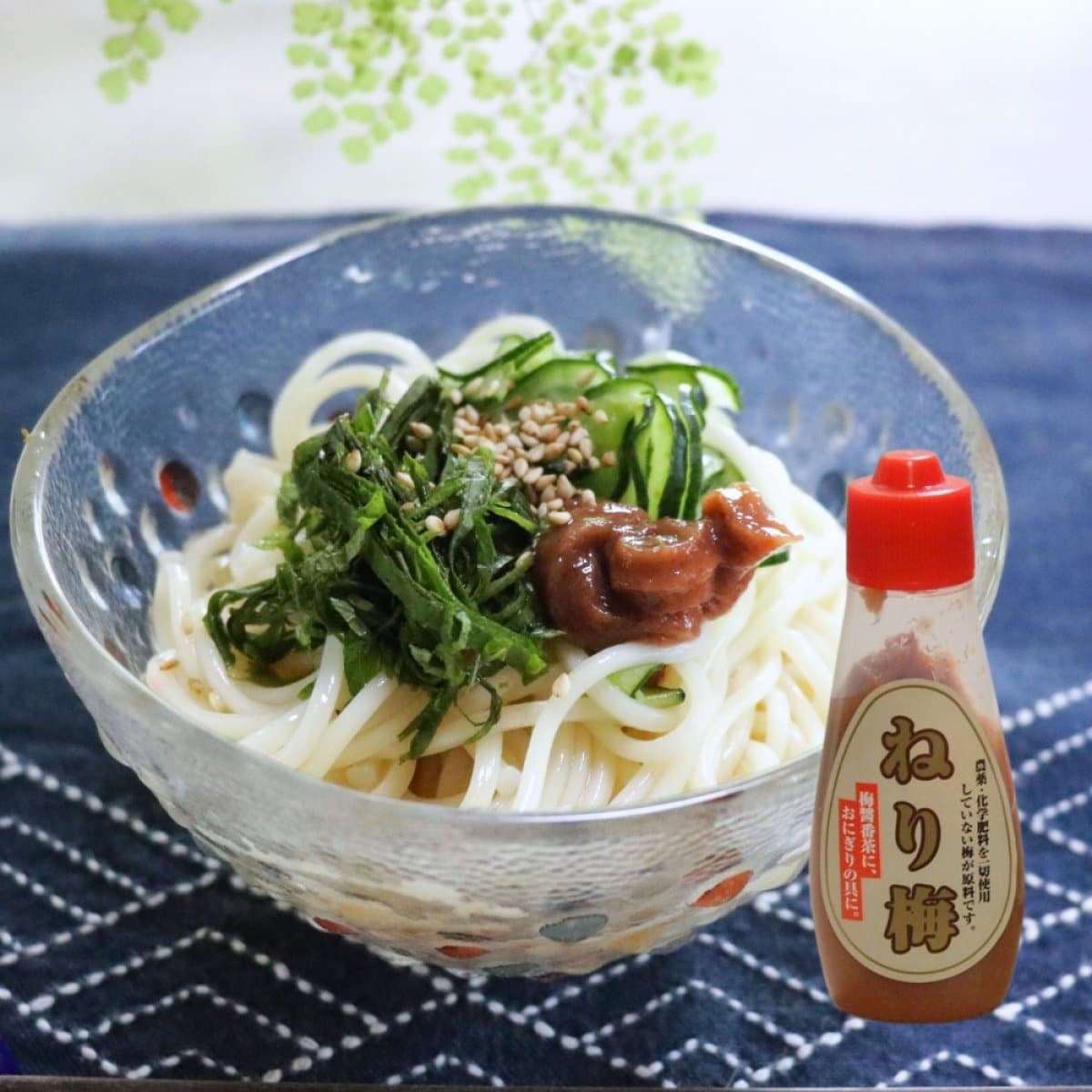 夏のさっぱりランチに！ 半田手延べそうめんとねり梅セット 【そうめん600ｇとねり梅2本入り】 夏バテ対策 疲労回復 さっぱり 薬味ご家庭用 プチギフト  徳島特産 無農薬南高梅のねり梅チューブ2本 メール便配送 無添加