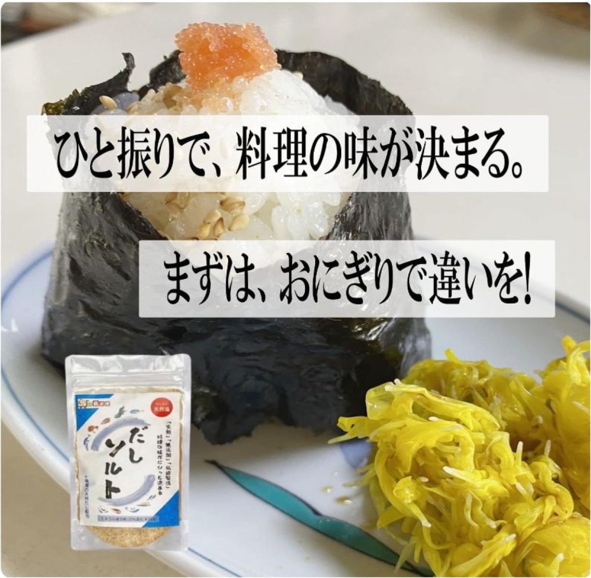 料理の味がビシッと決まる！無添加だしソルト150g だし塩 ミネラル成分約20％ 天日塩 天然塩 10種類の天然だし だしソムリエ監修 おむすび 味付け つけ塩 降り塩 だしソムリエ監修