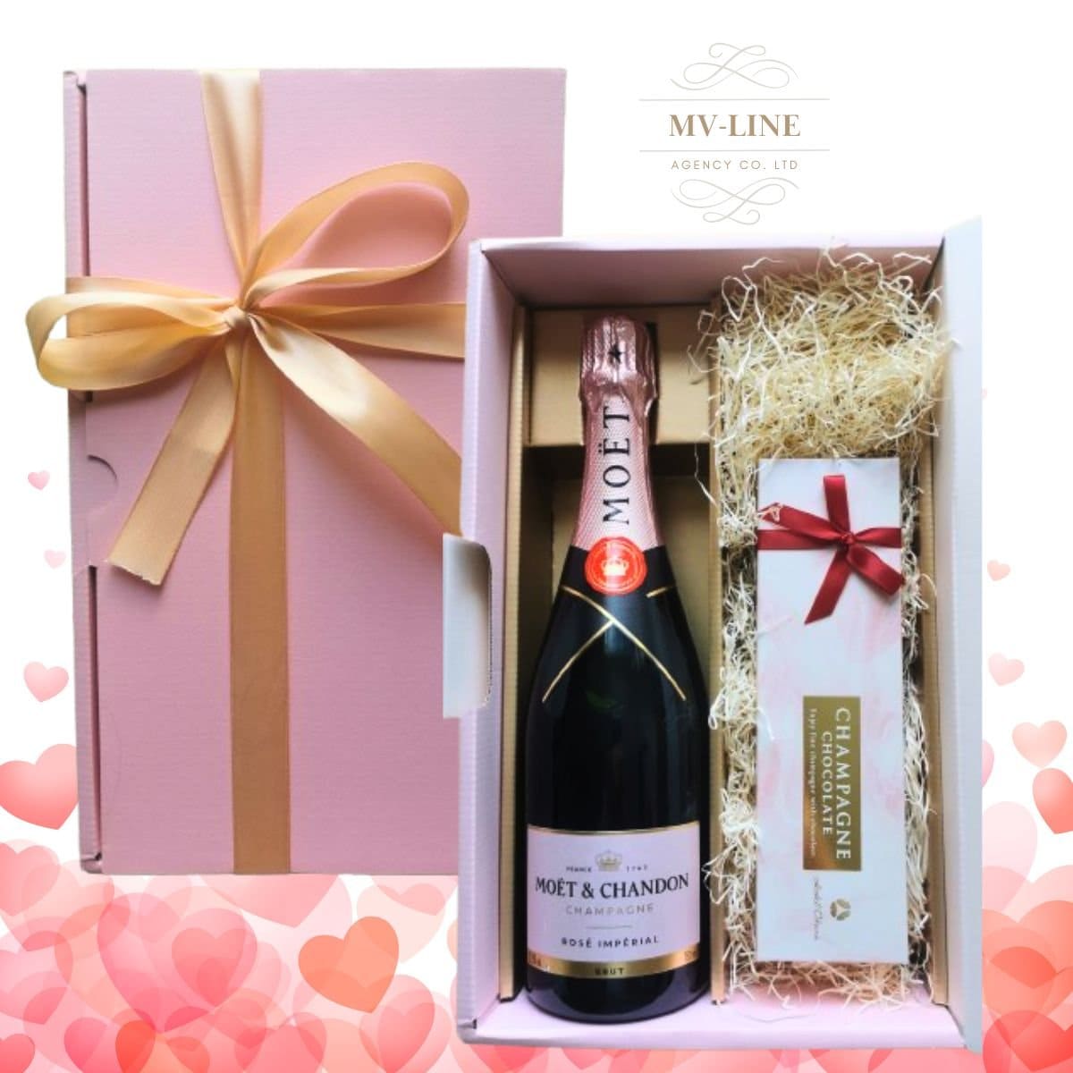 モエシャンドン・ブリュットロゼ・アンぺリアル　シャンパン1本とチョコレートセット　又はシャンパン1本と苺セット　「バレンタインデー限定ギフト商品」