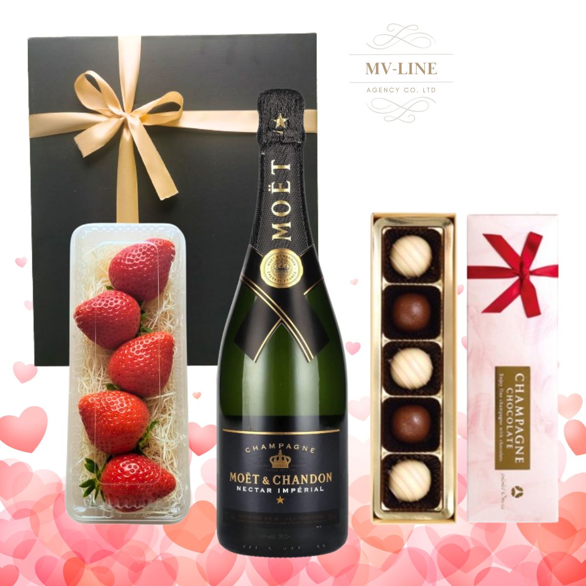 バレンタインデー限定 BLACK ＆ RED」モエシャンドン・ネクター・アン