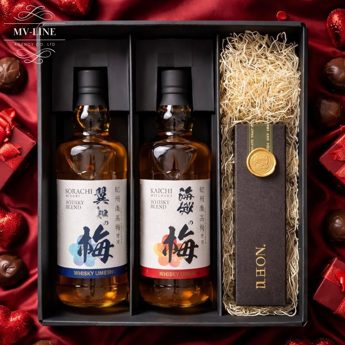 「バレンタインデー限定」ウィスキー梅酒の飲み比べ2本　オプションボタンでお好きなチョコレート付きギフトを選べる